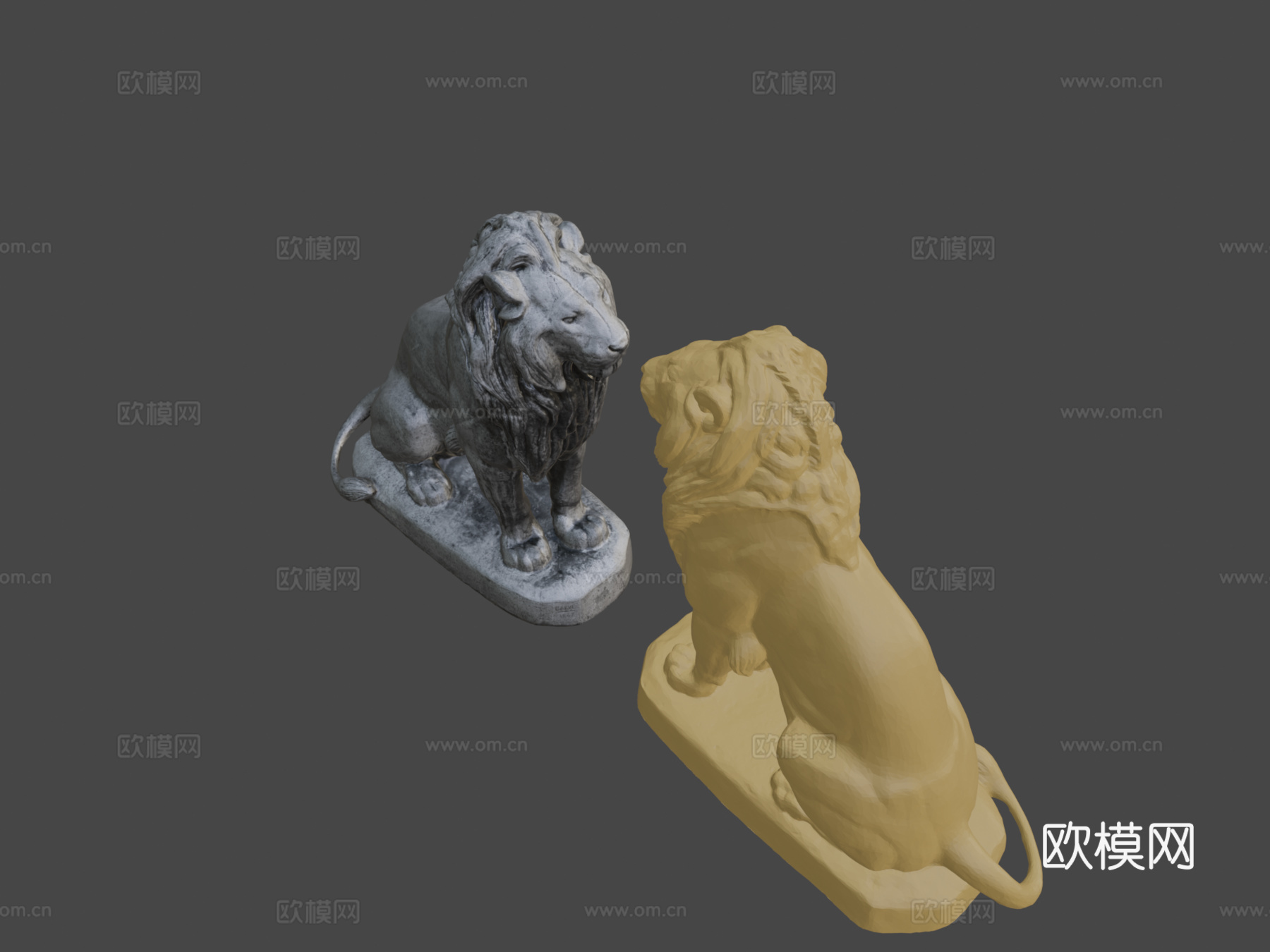 坐狮3d模型