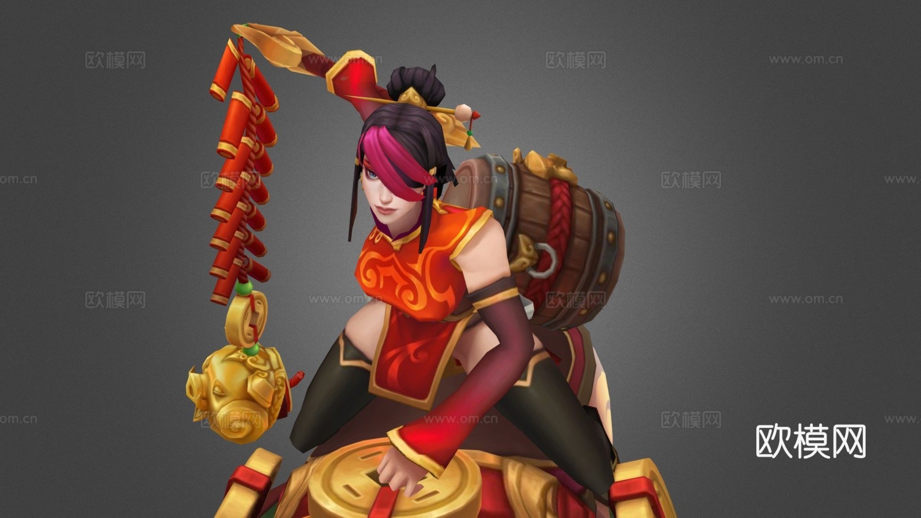 爆竹瑟庄妮3d模型