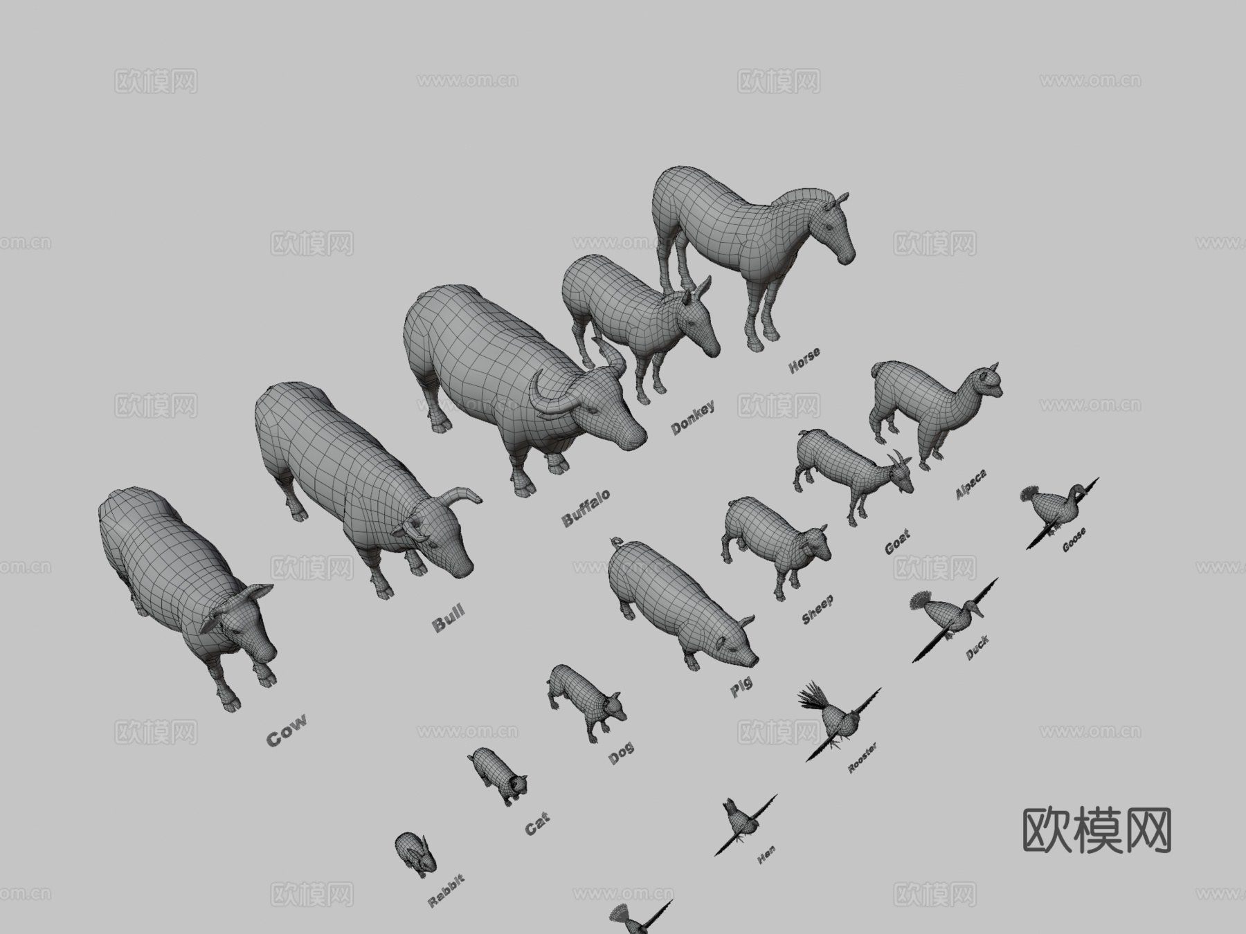 动物包-农场动物3d模型