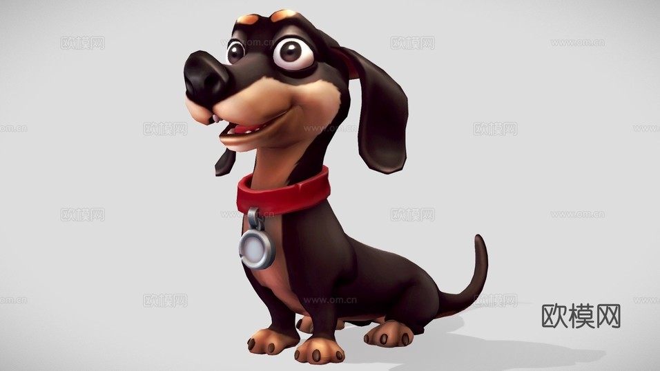 腊肠犬3d模型下载(渲染图1)