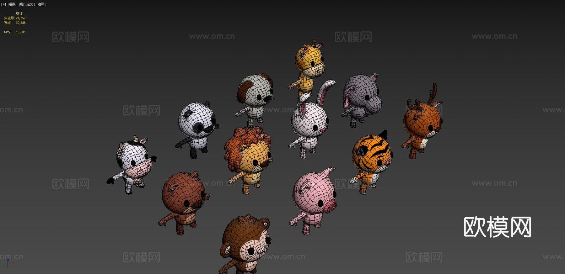 卡通动物包3d模型