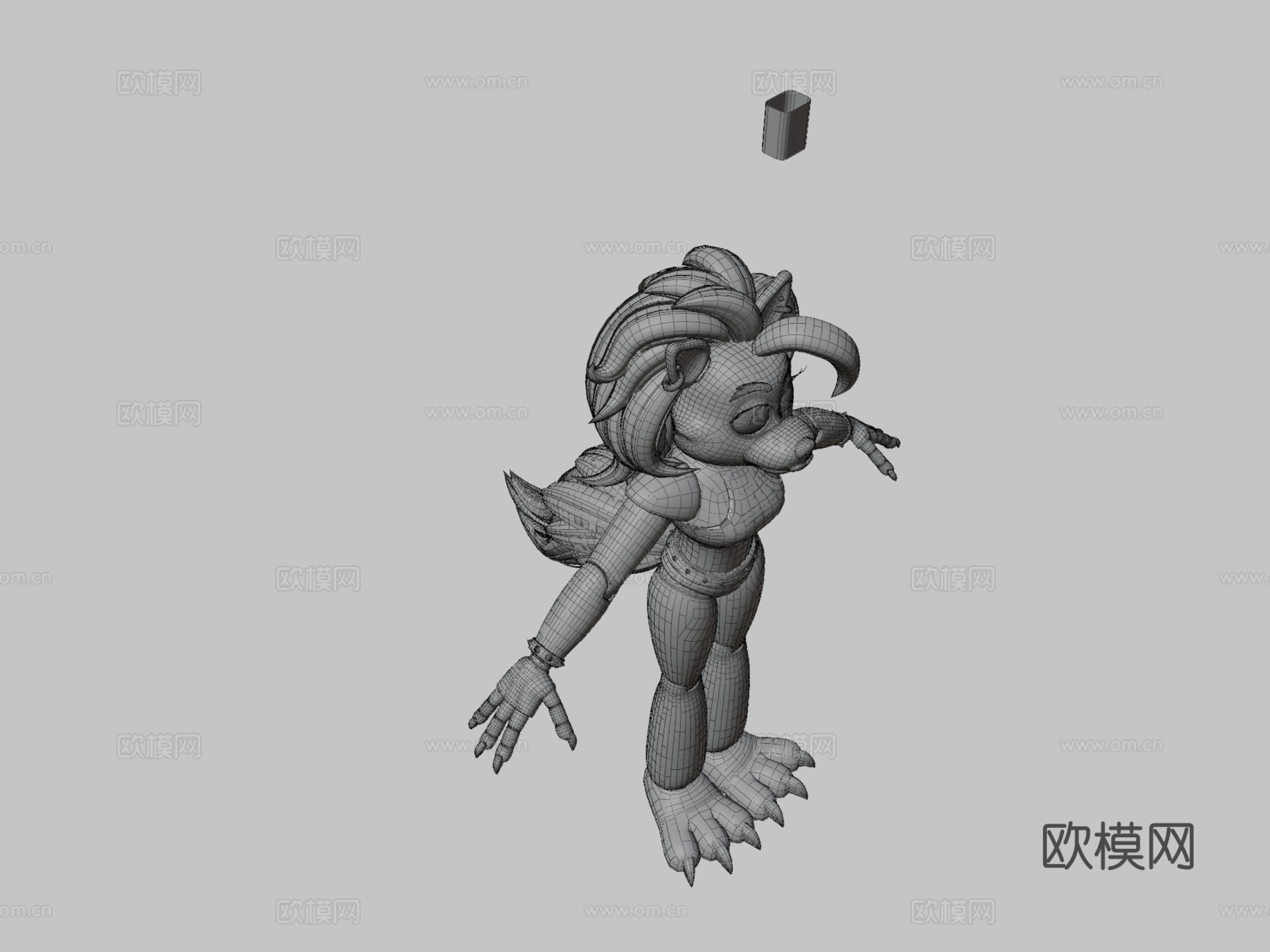 可爱罗克珊狼3d模型
