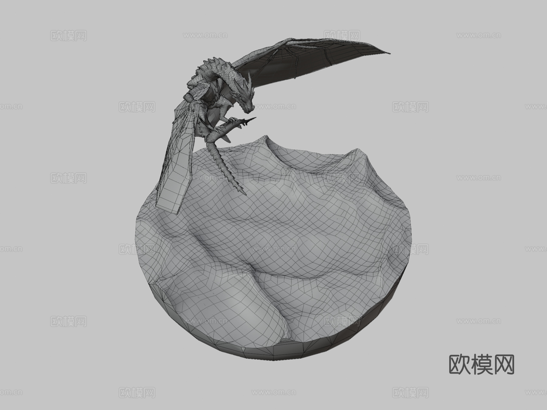 双足飞龙钓鱼3d模型