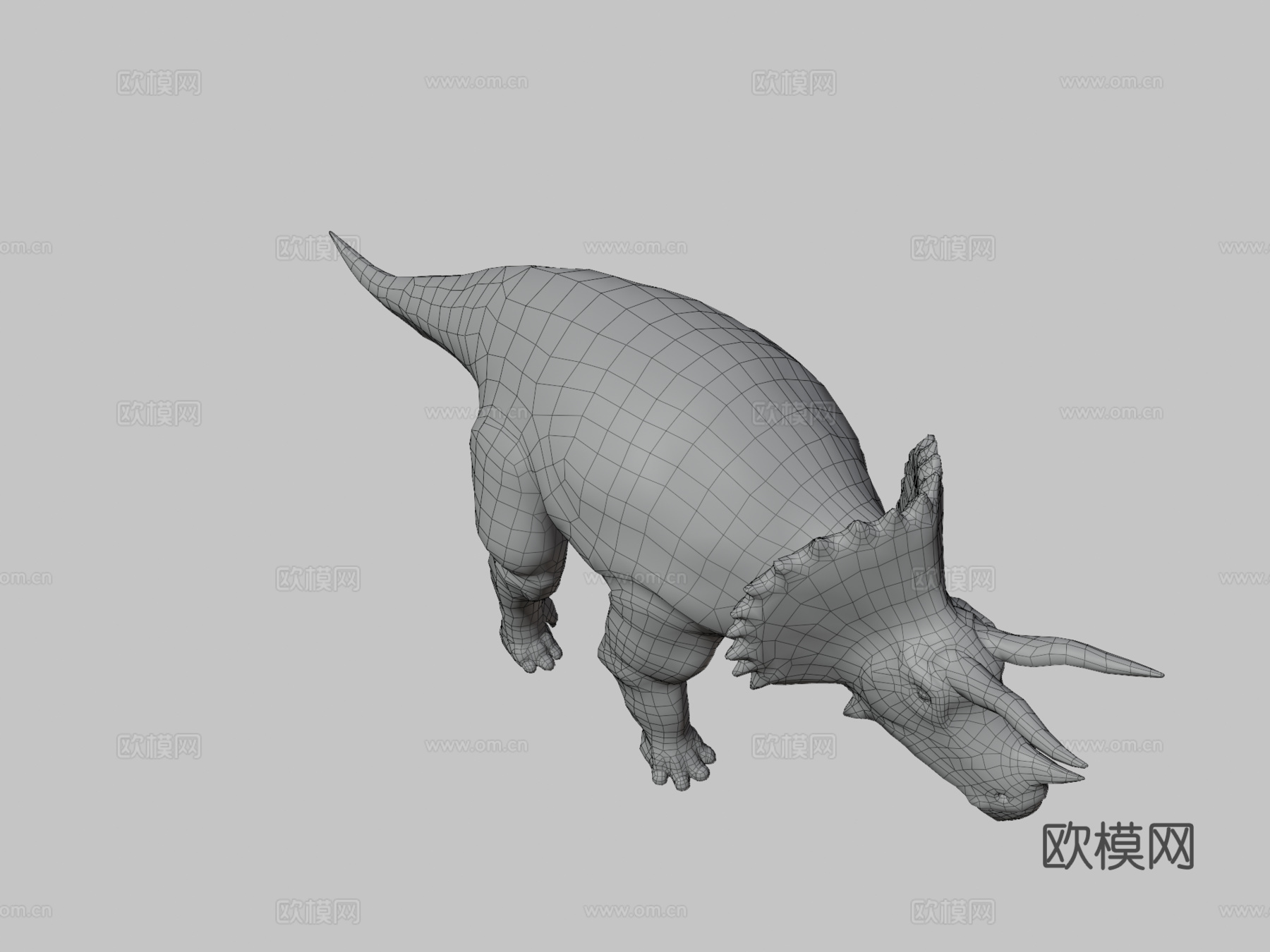 三角龙恐龙3d模型