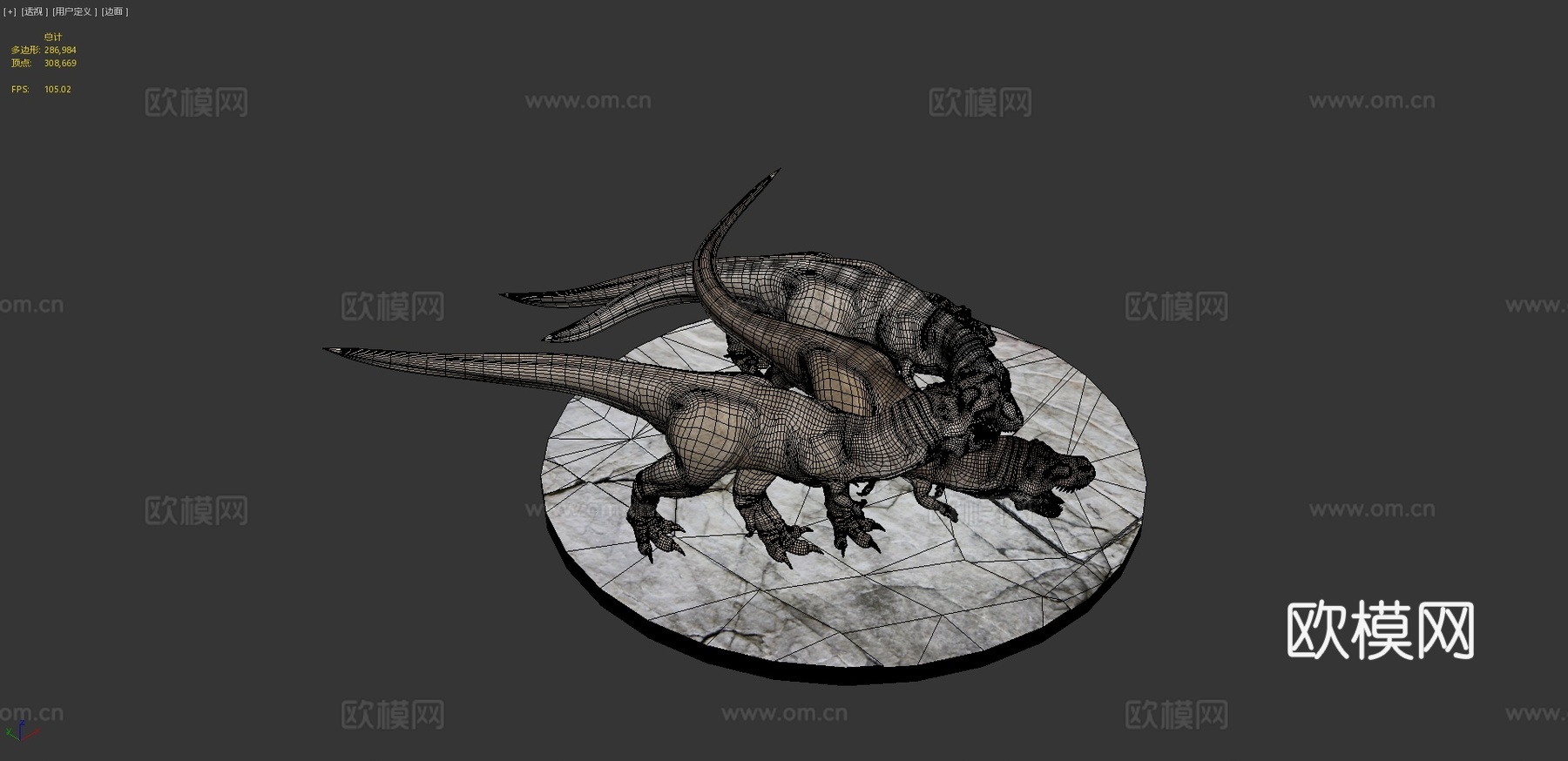 暴龙战斗3d模型
