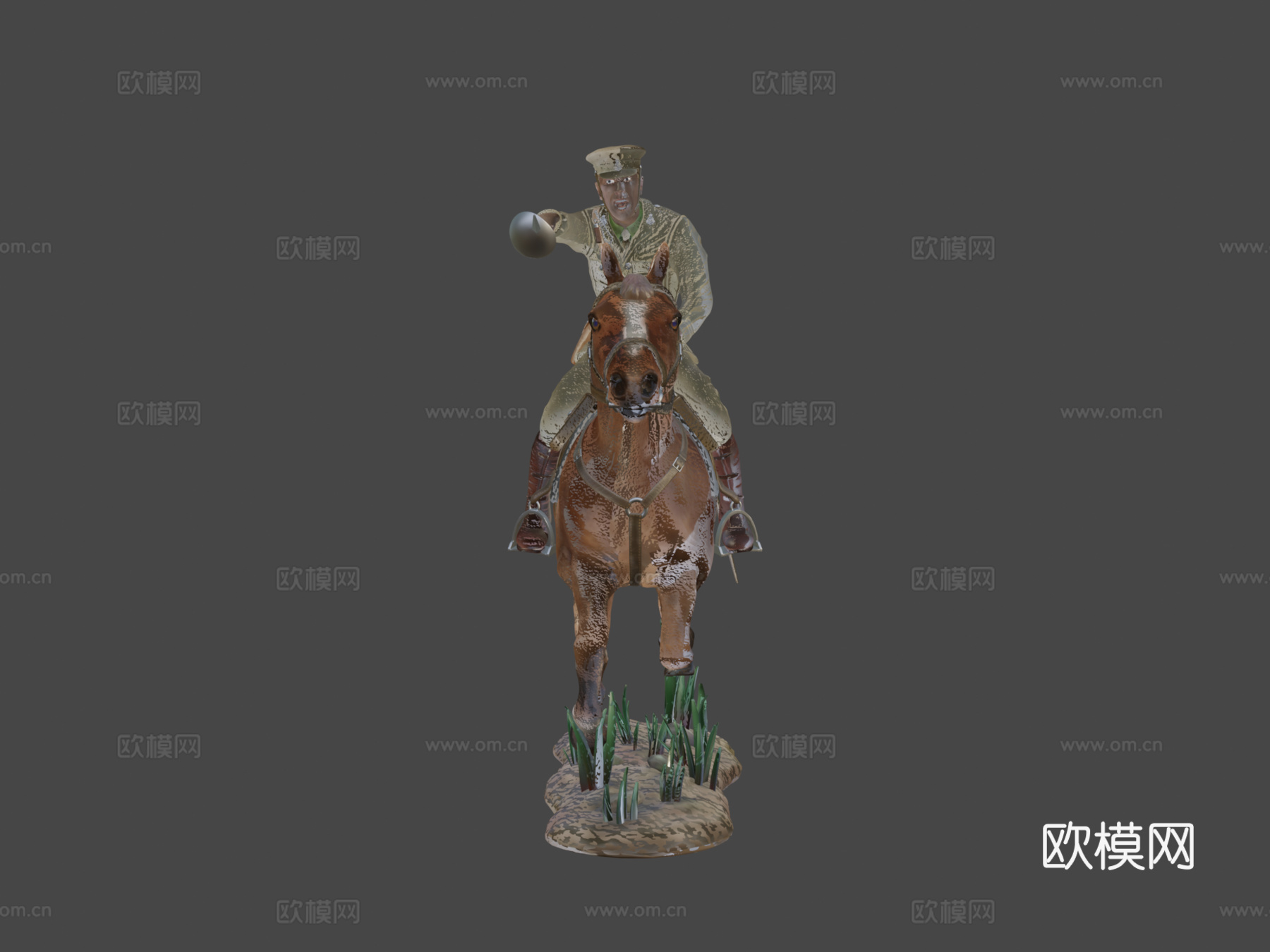 骑兵(新STL文件)冲锋-一战-英国3d模型