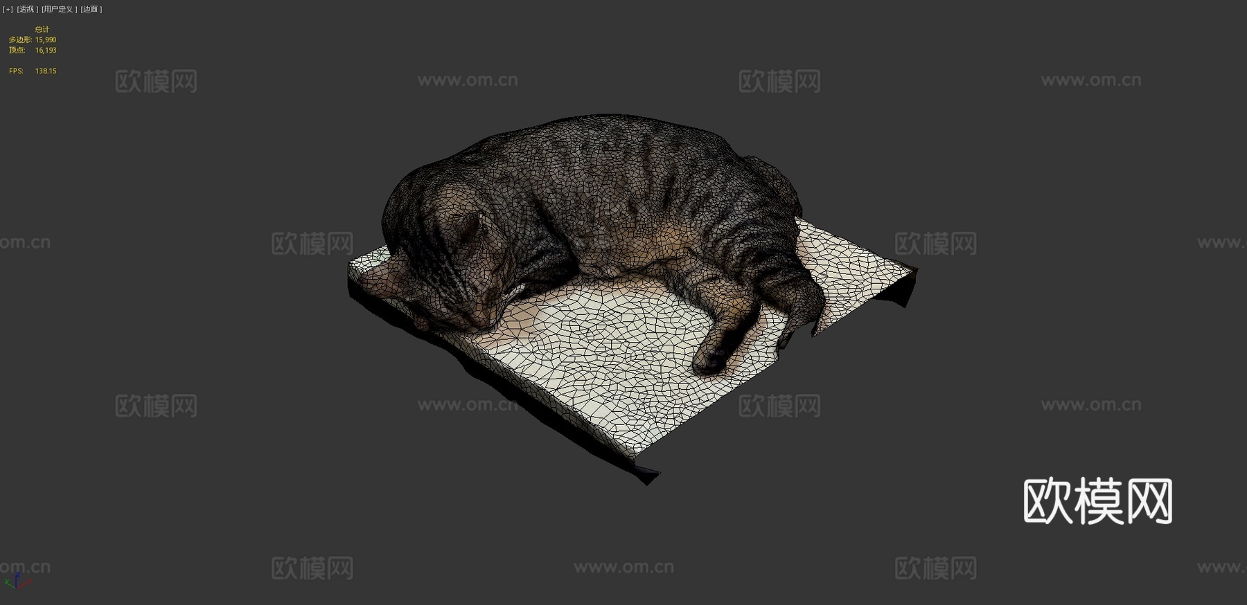 桌上睡猫-3D扫描3d模型