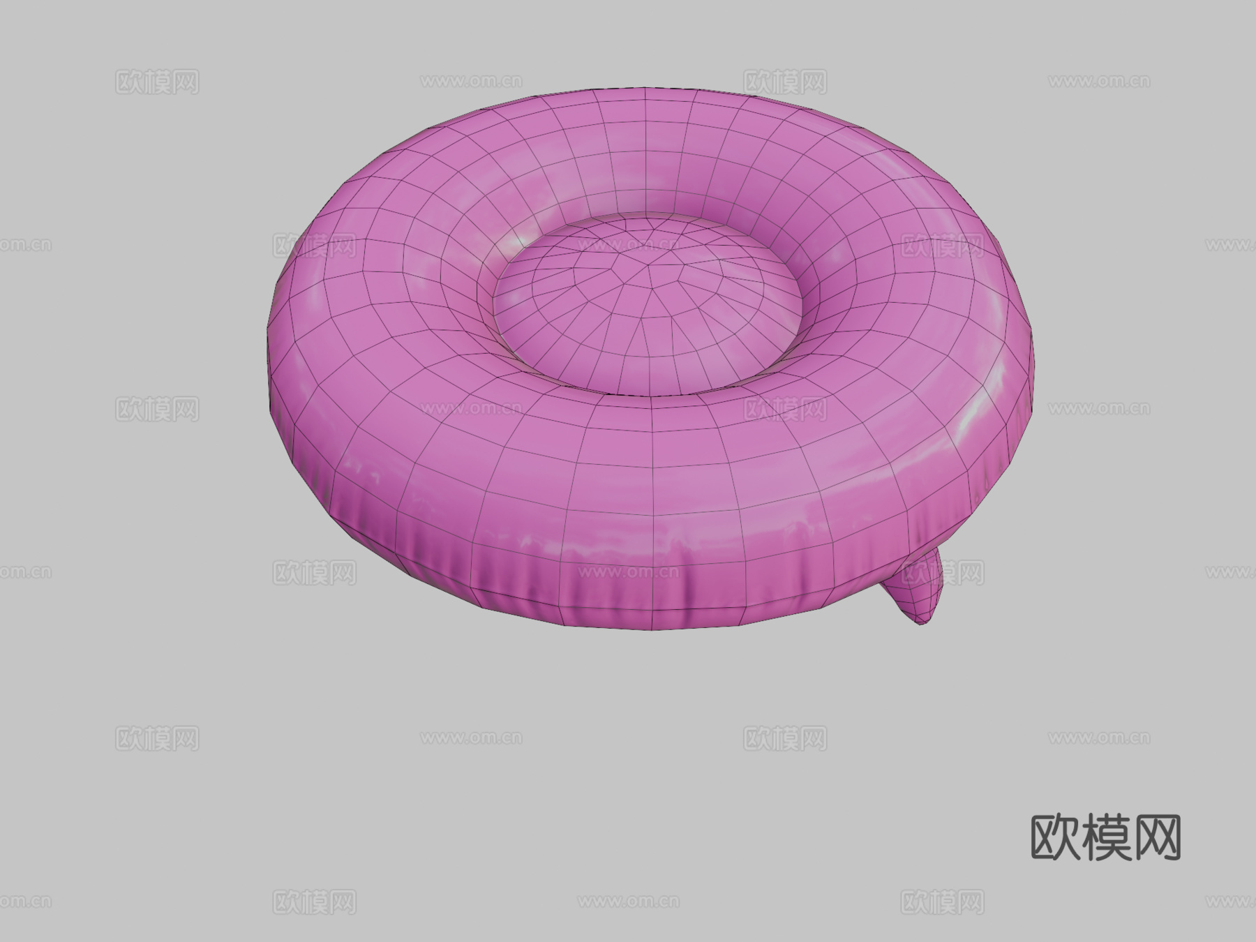 火烈鸟泳池浮具低多边形PBR3d模型