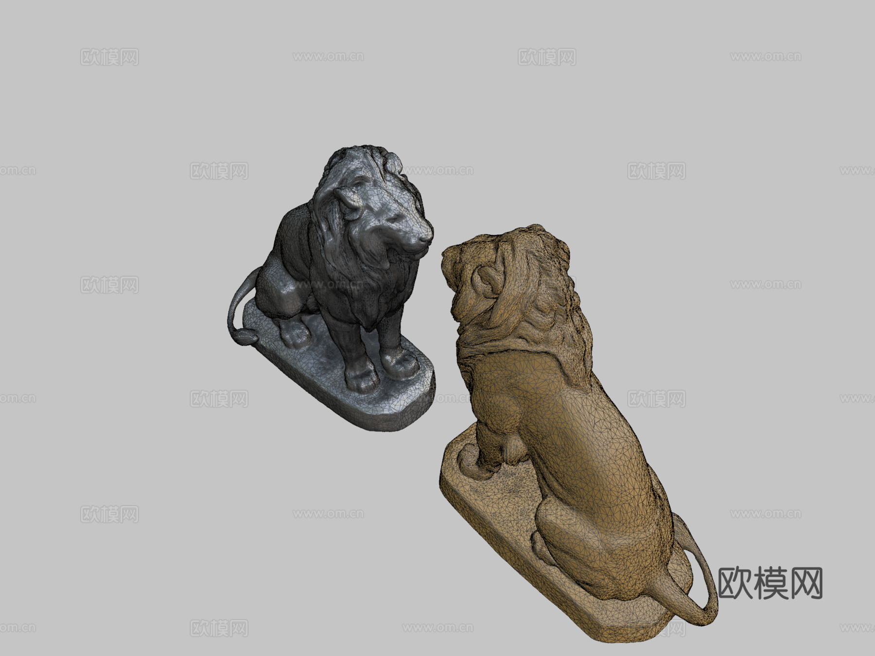 坐狮3d模型