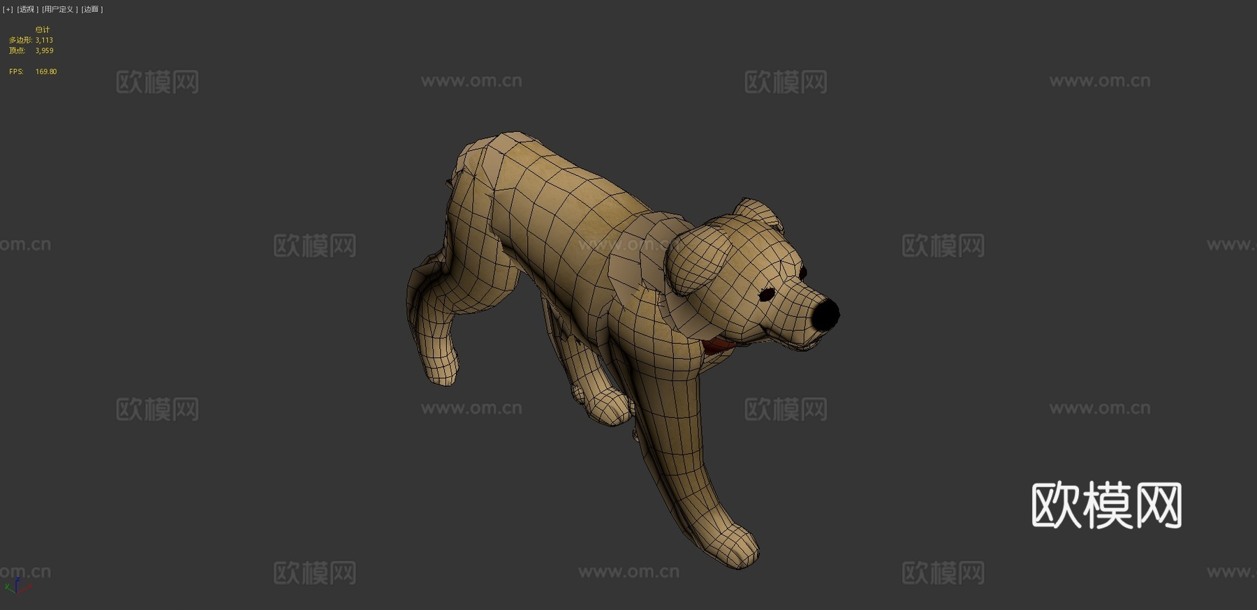 灯中狗3d模型