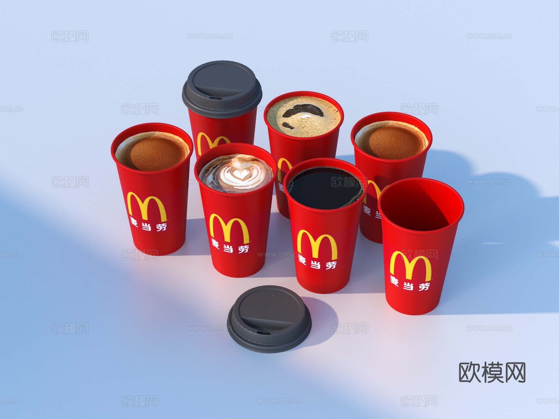 纸杯 咖啡 可乐 奶茶 饮料3d模型
