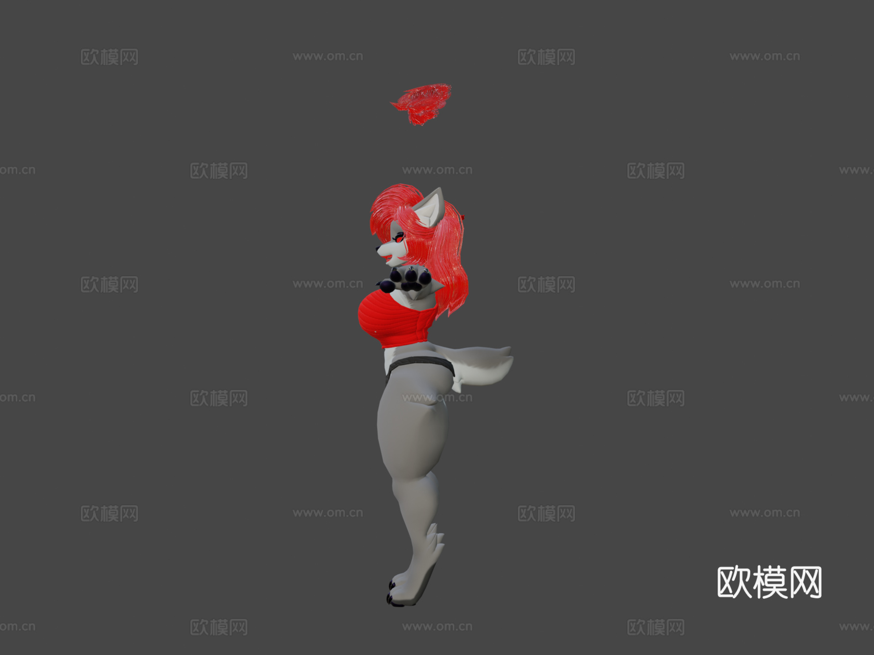 狼+骨骼混合器3d模型