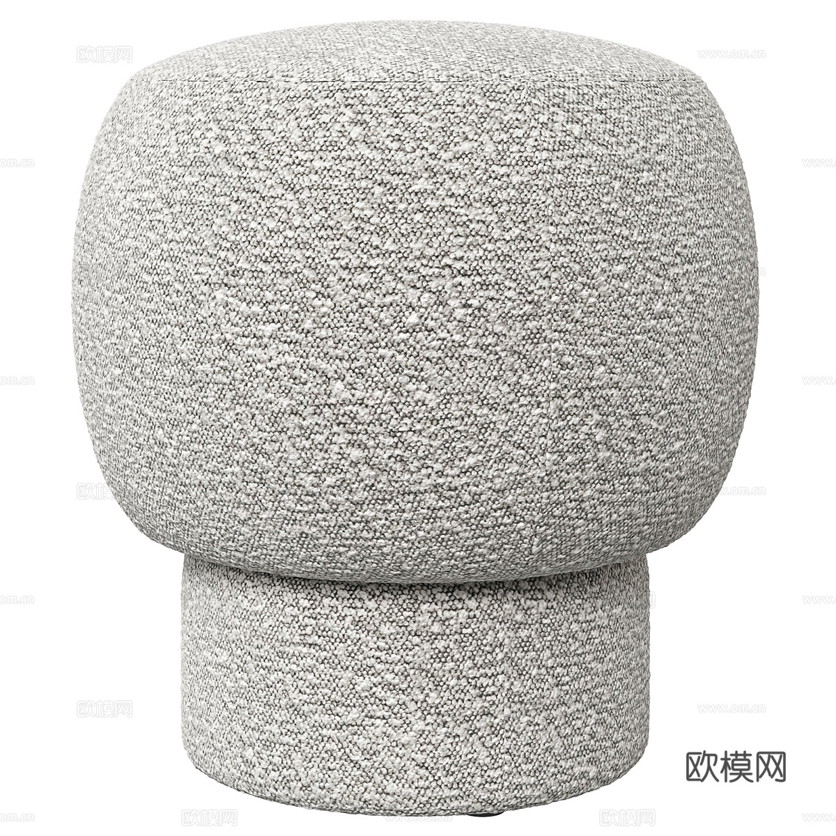 现代奶油风布艺圆凳3d模型