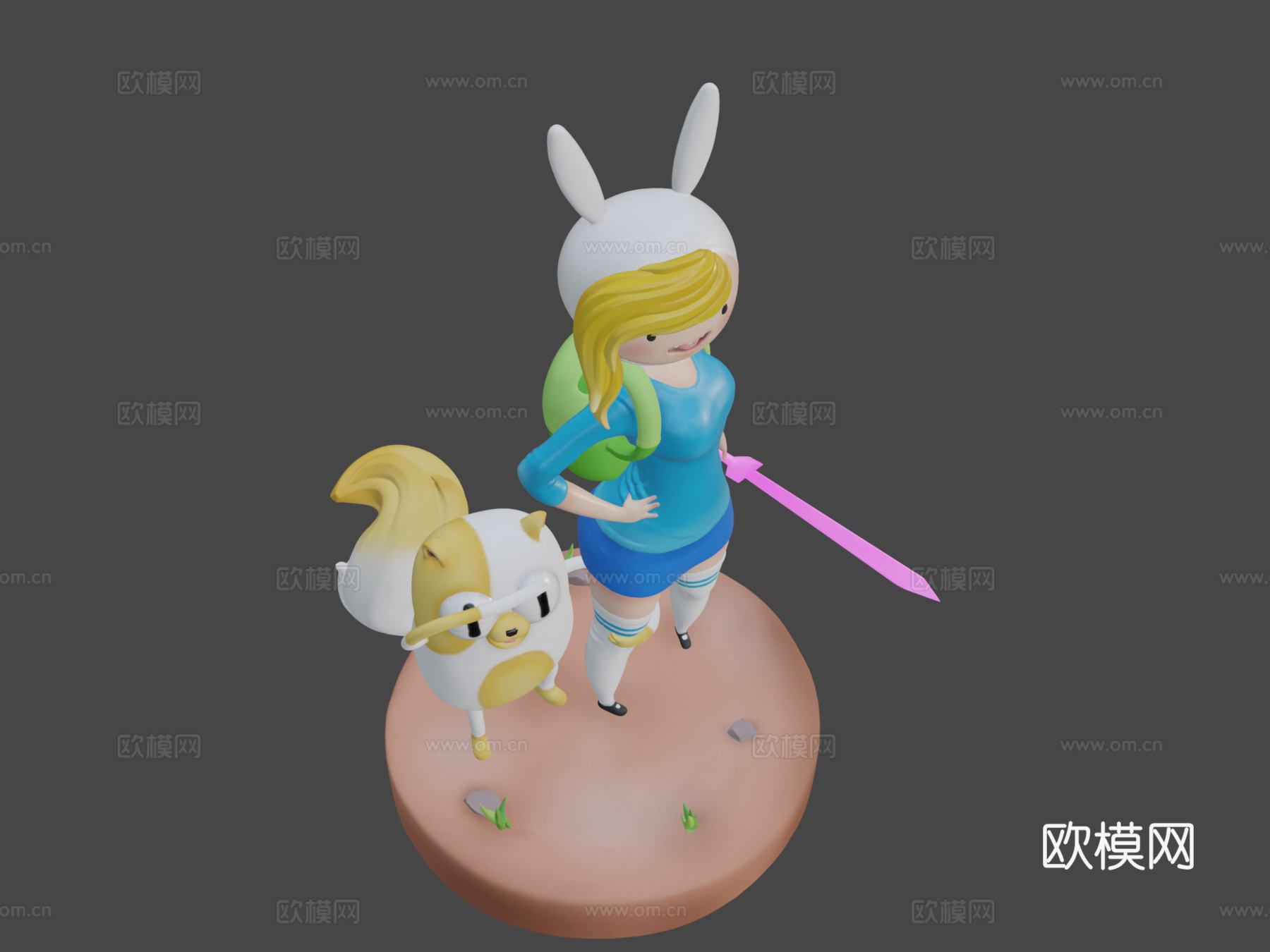 菲奥娜与蛋糕粉丝艺术3d模型