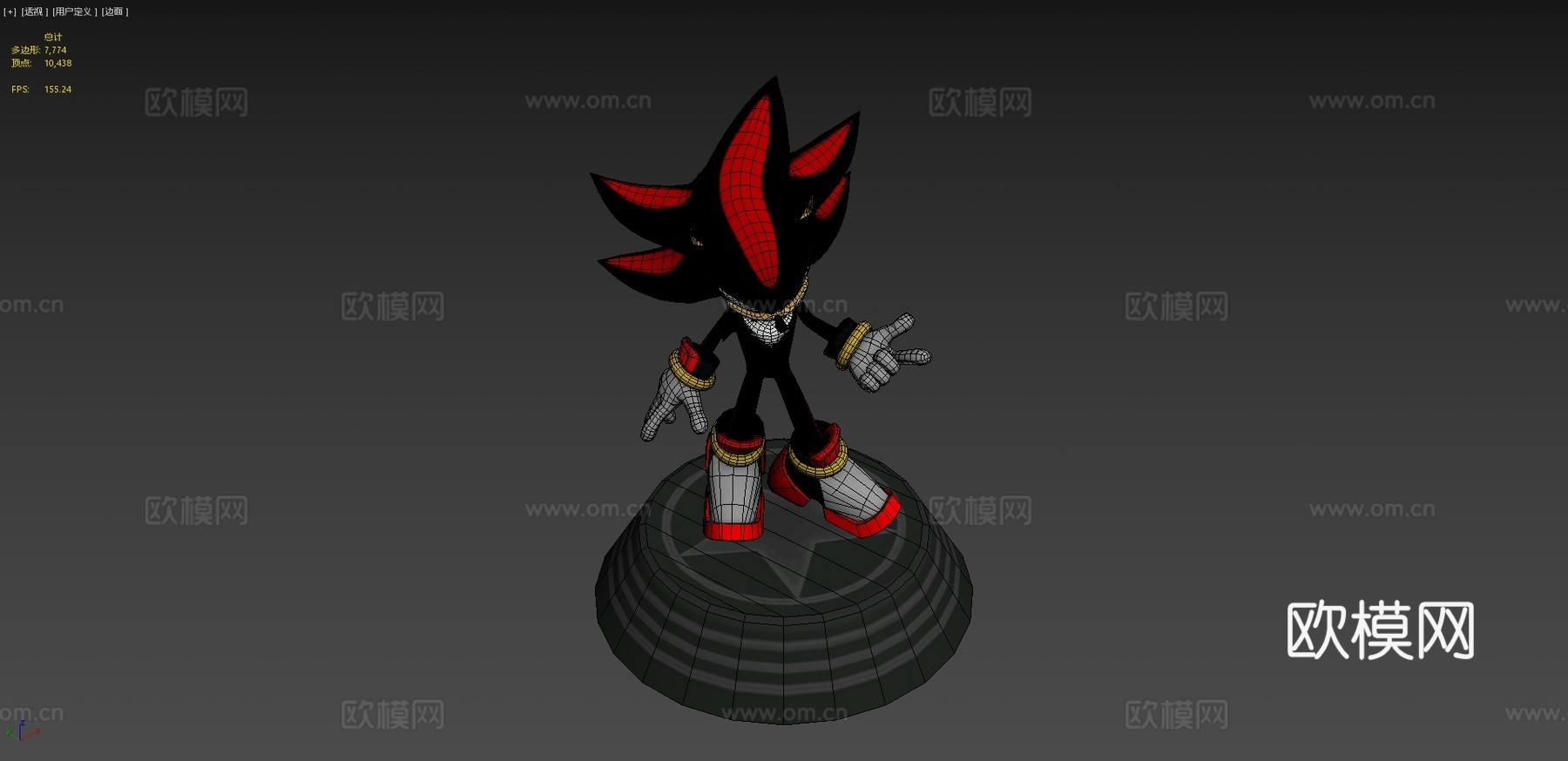 索尼克世代-暗影刺猬雕像3d模型