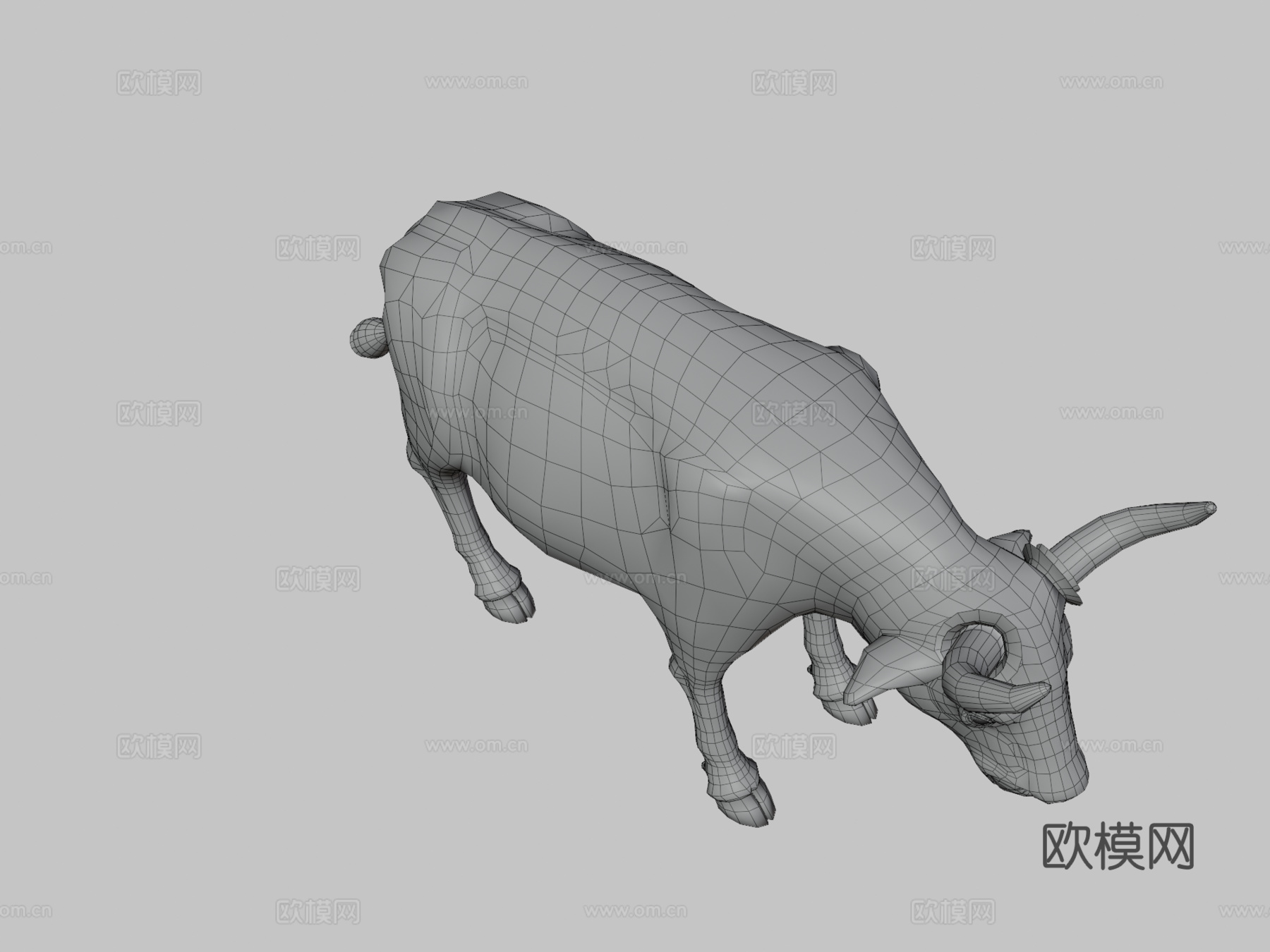 低多边形奶牛3d模型