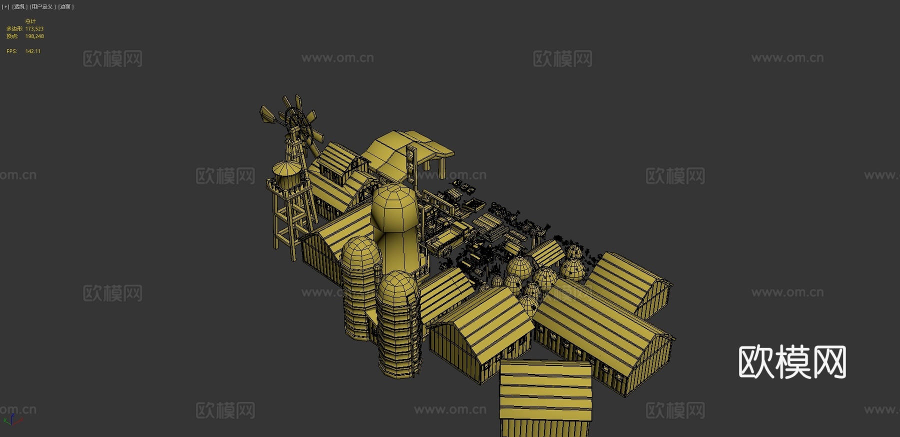 风格化大型农场包3d模型