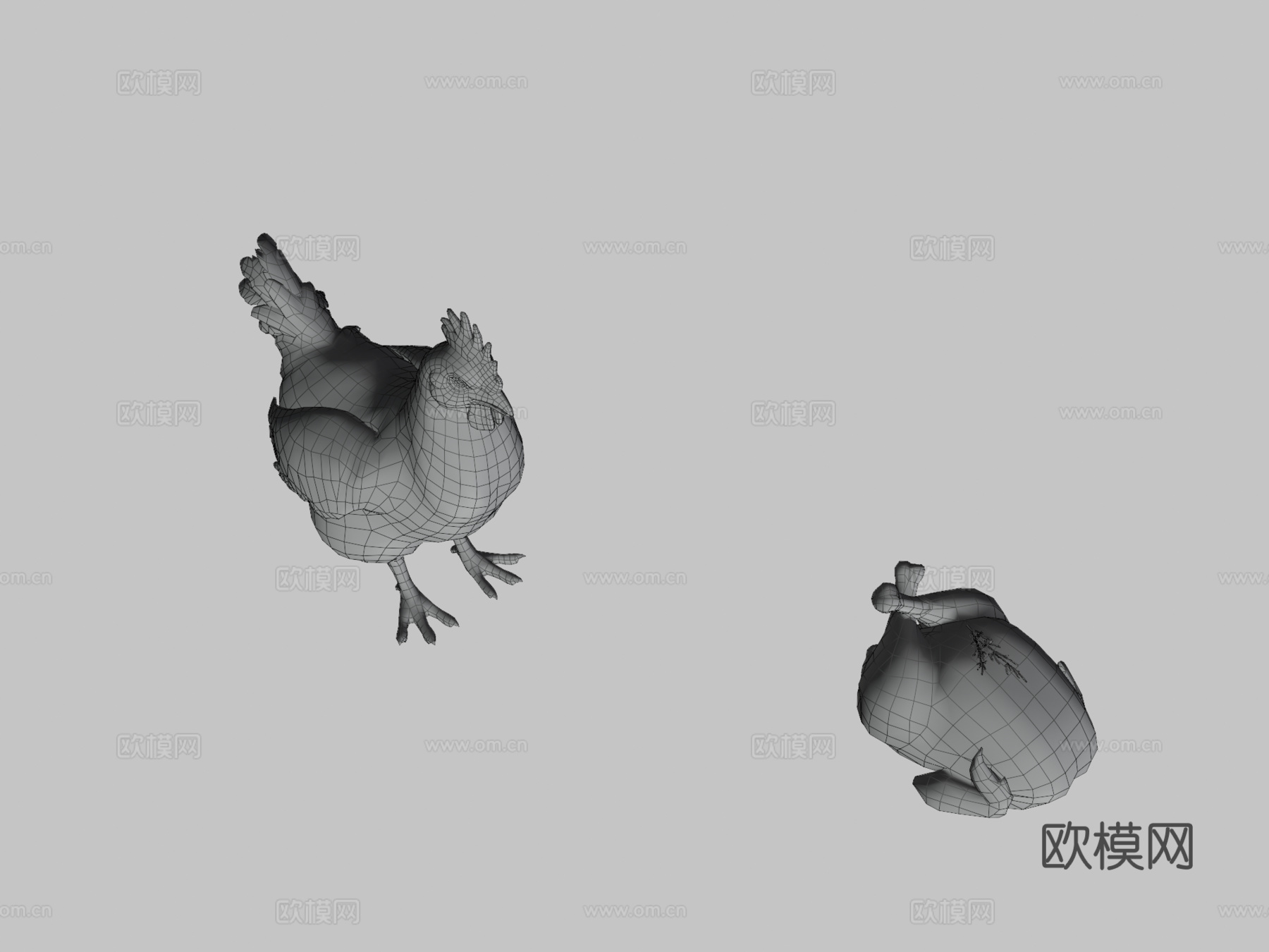 动物与食物-鸡模型3d模型
