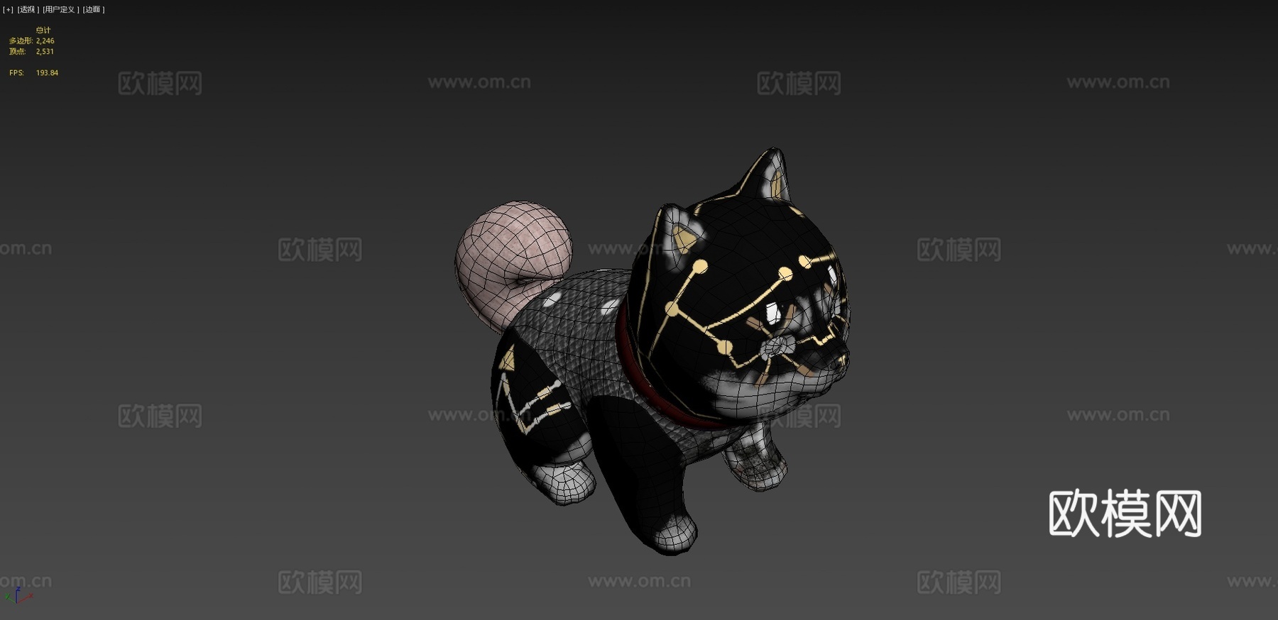 赛博朋克柴犬-柴犬纹理挑战3d模型