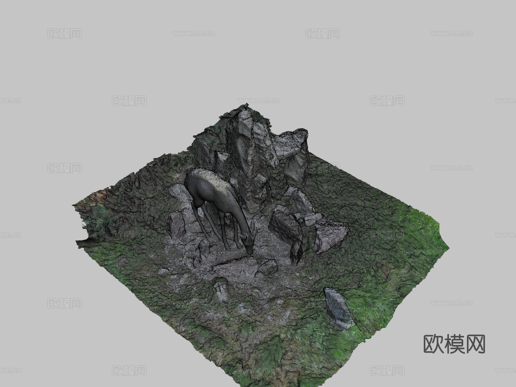 岩羚羊雕像3d模型