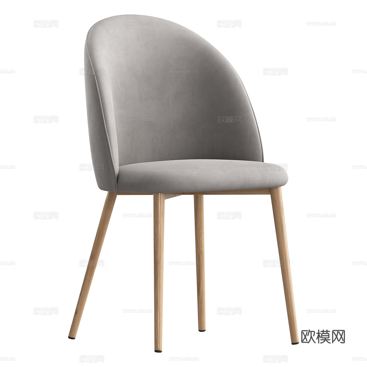 现代北欧原木风圆餐桌椅3d模型