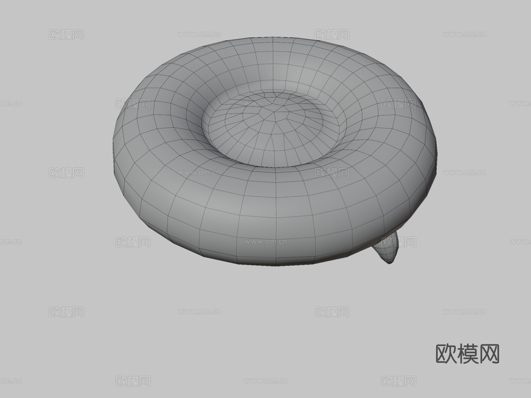 火烈鸟泳池浮具低多边形PBR3d模型