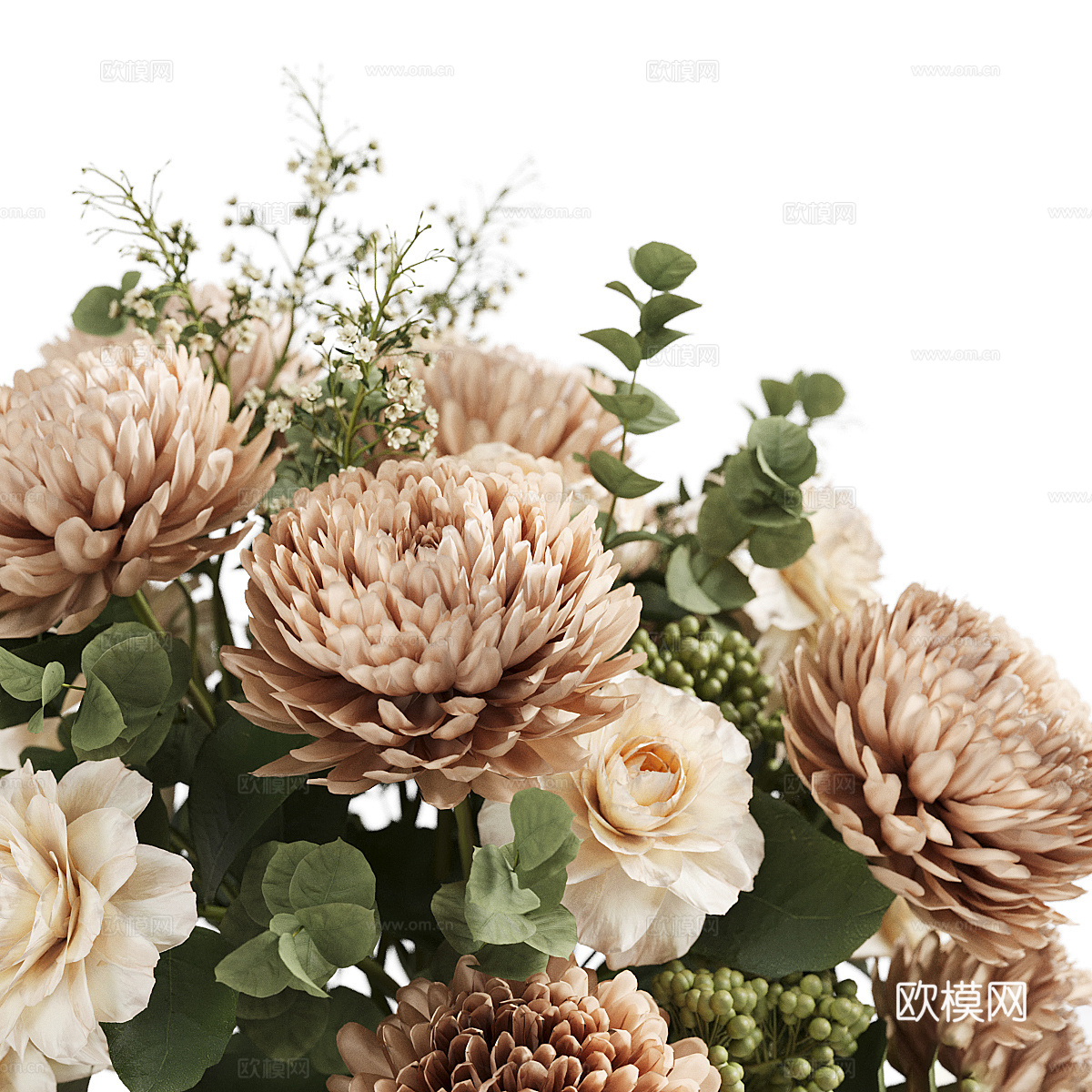 现代意式花瓶花艺3d模型