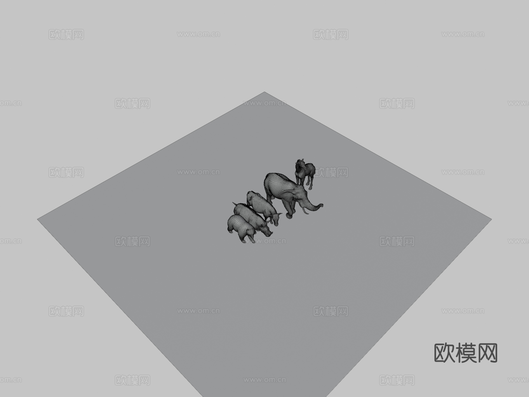 大型动物包3d模型