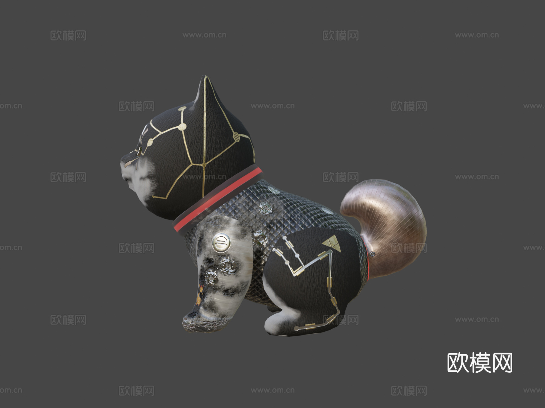 赛博朋克柴犬-柴犬纹理挑战3d模型