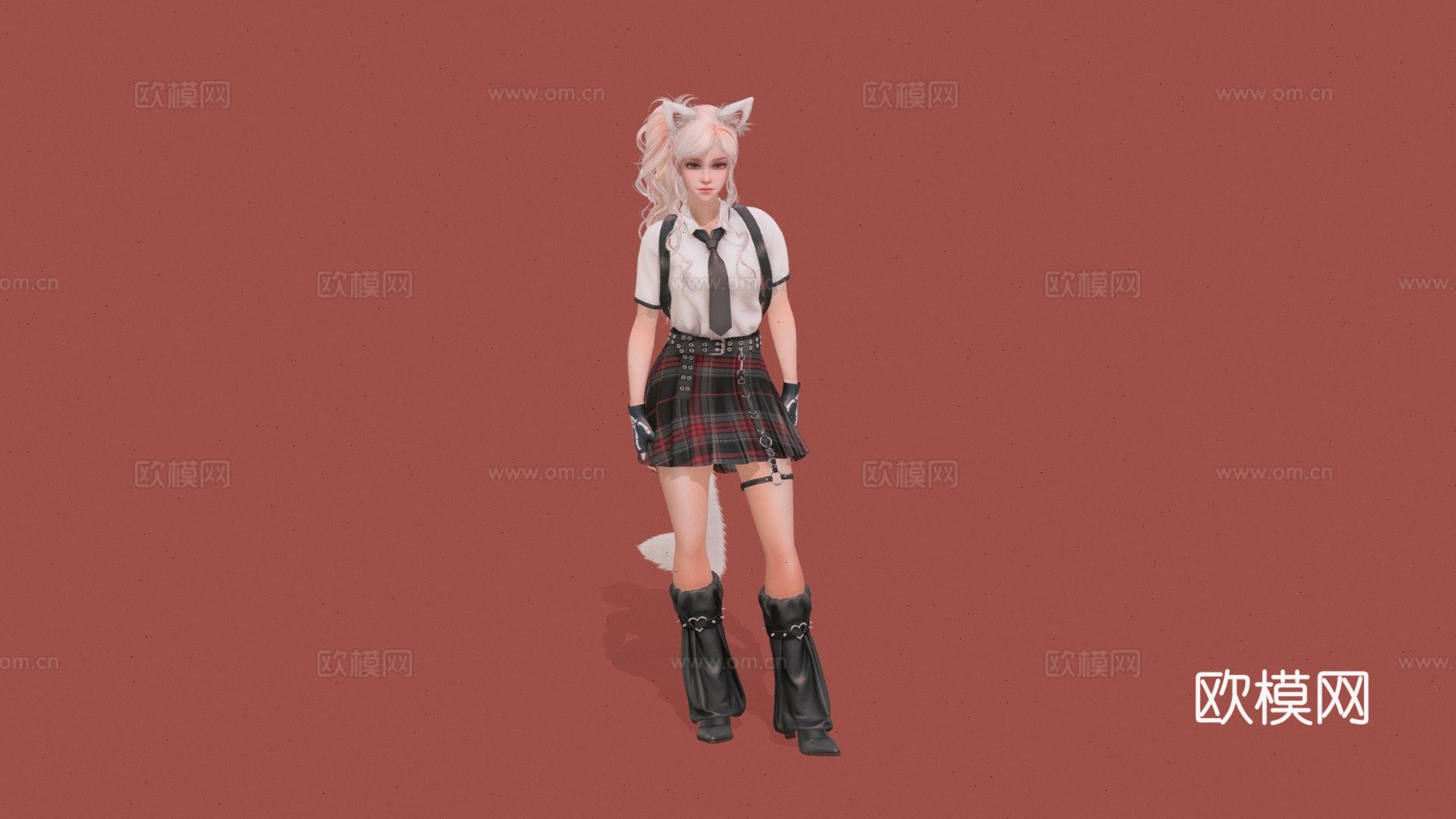 狐猫娘-甜美可爱强力角色3d模型