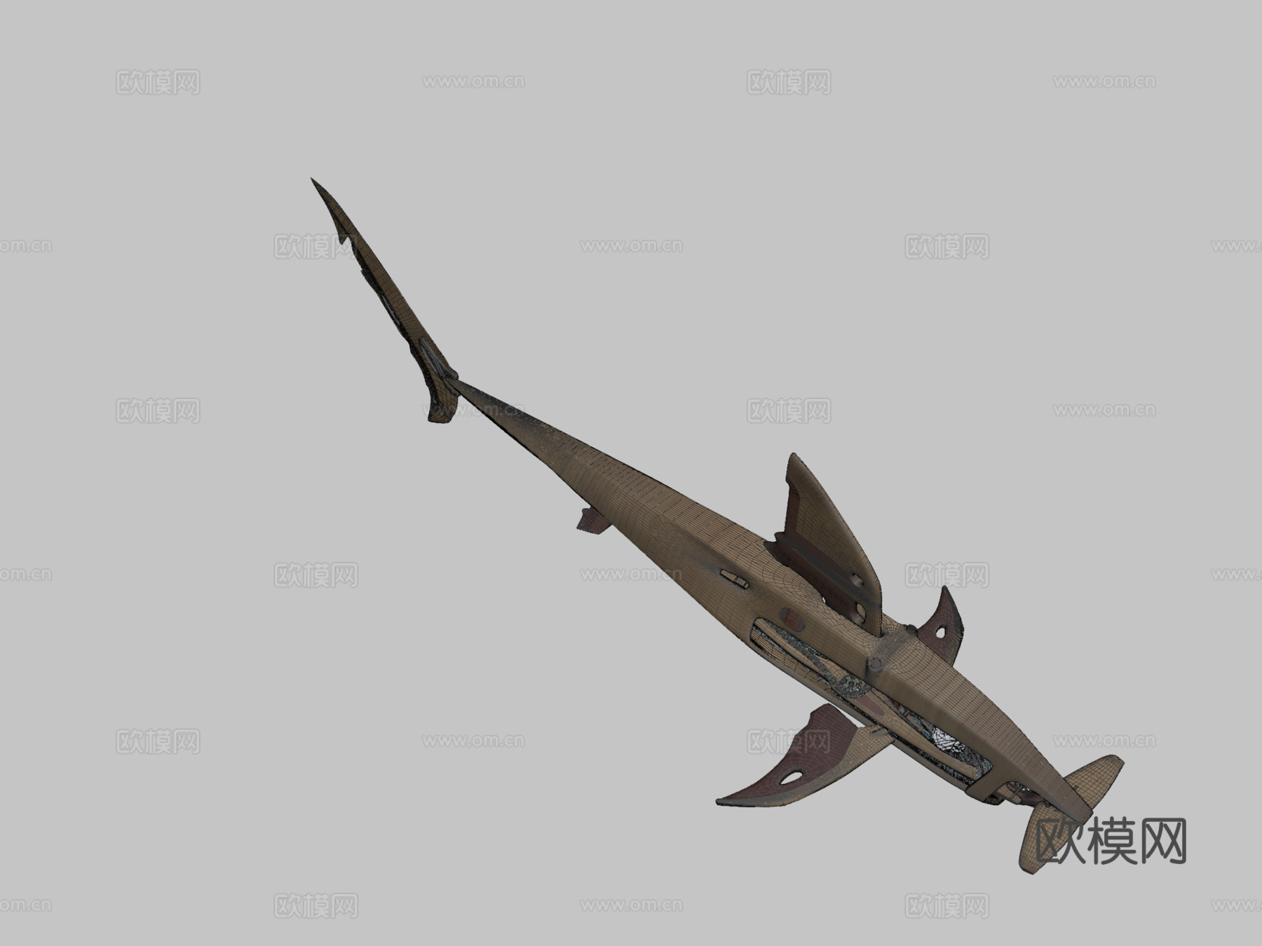 机械鲨鱼3d模型