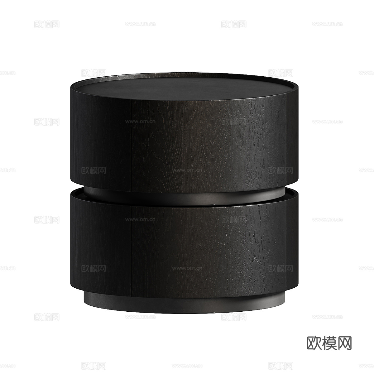 现代意式圆形实木床头柜3d模型