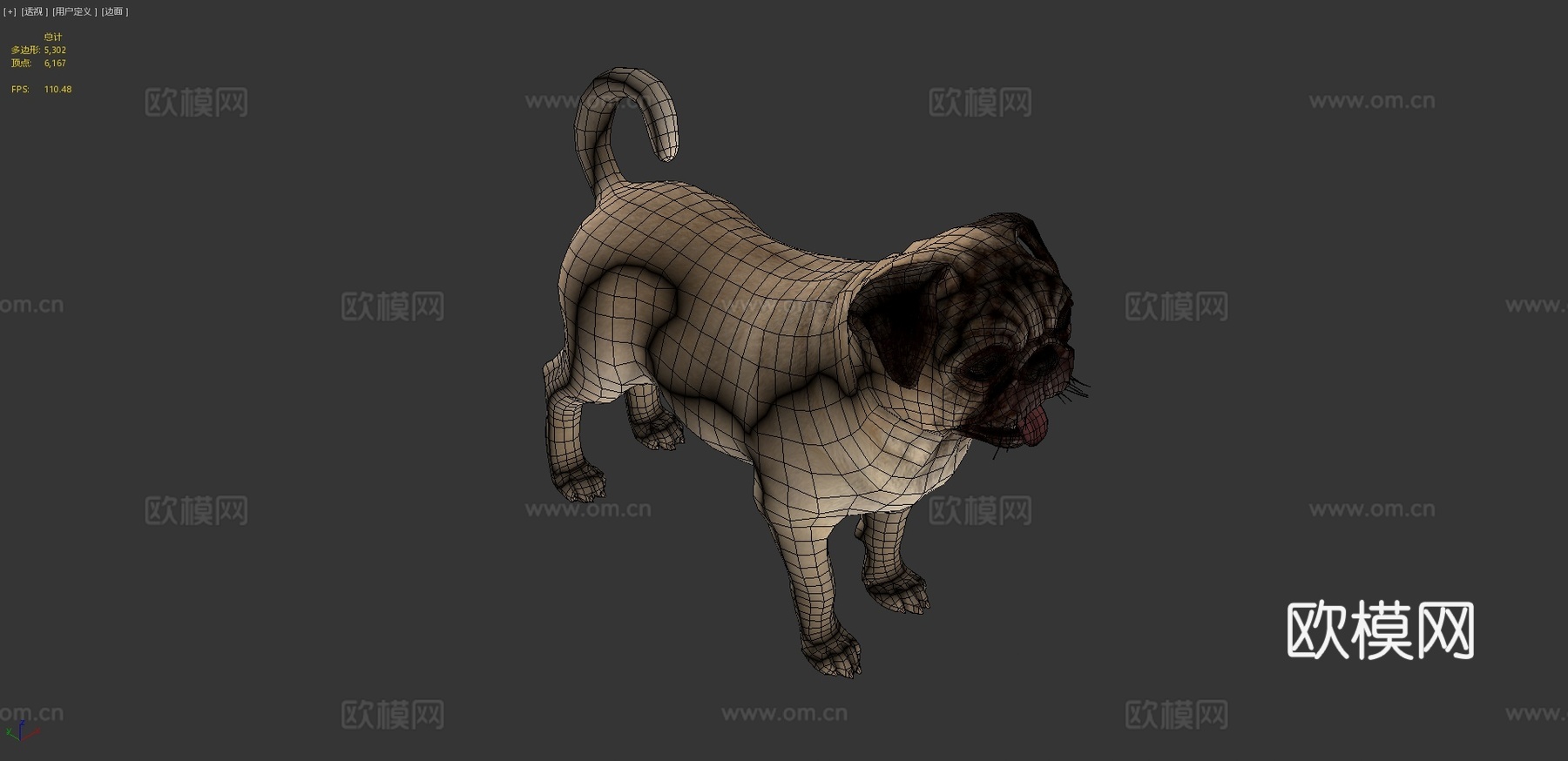 狗-哈巴狗3d模型
