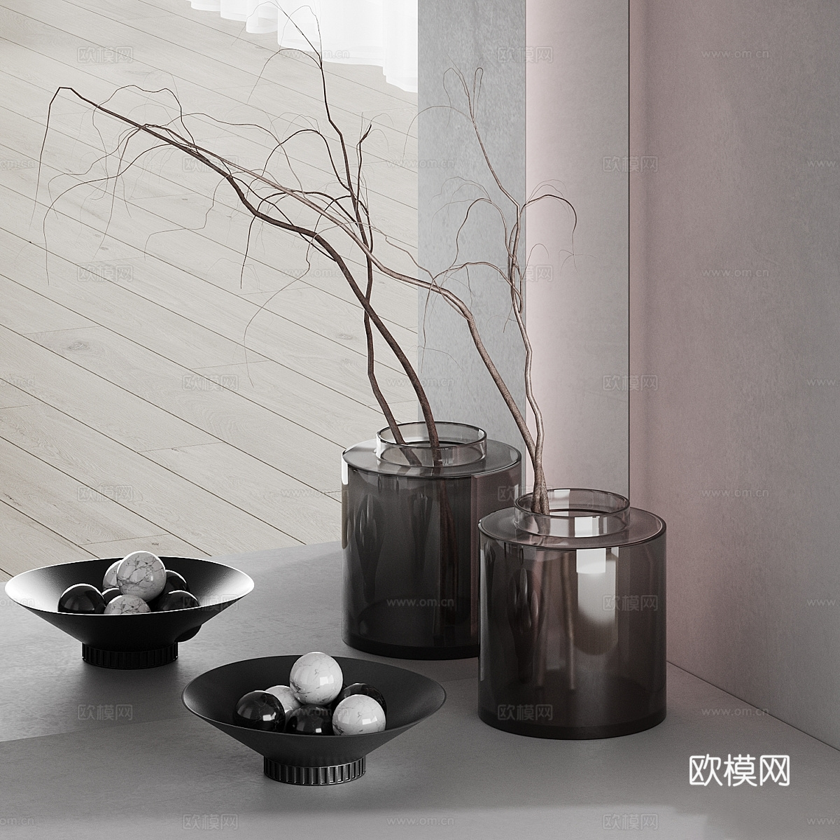 现代意式极简玄关鞋柜3d模型