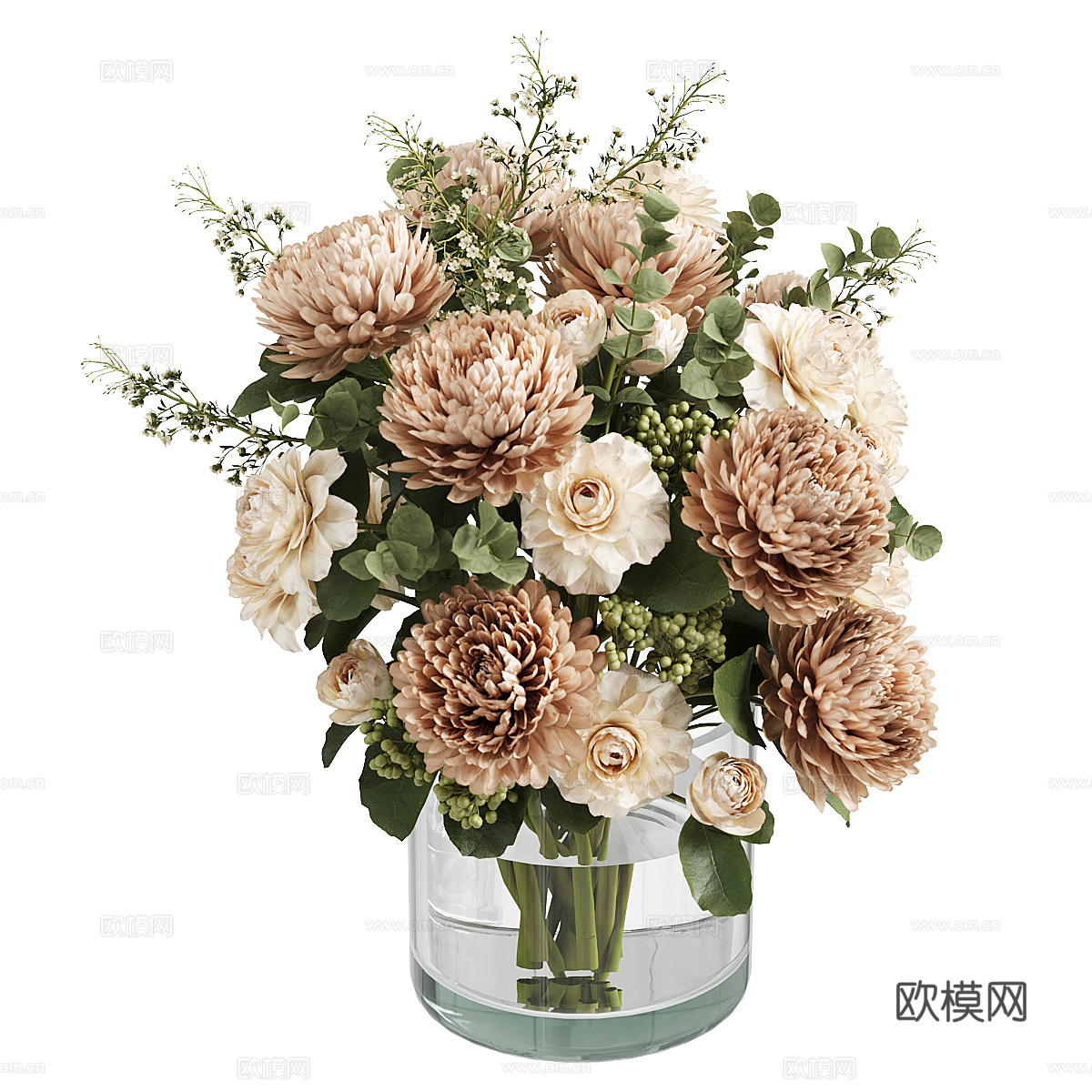 现代意式花瓶花艺3d模型