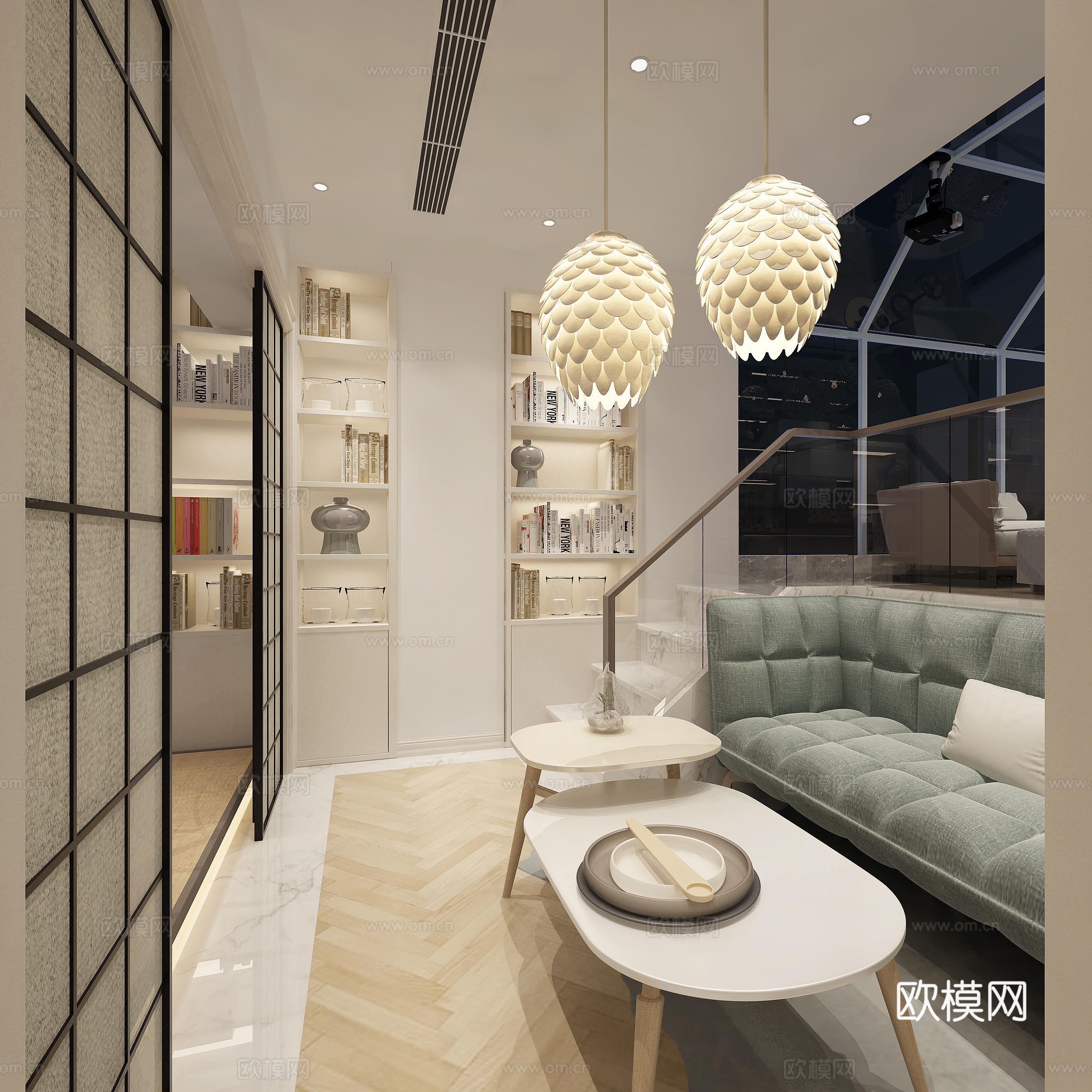 北欧阳台 榻榻米 休闲区 走廊3d模型