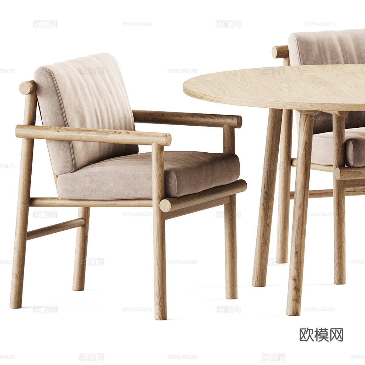 新中式户外休闲桌椅3d模型