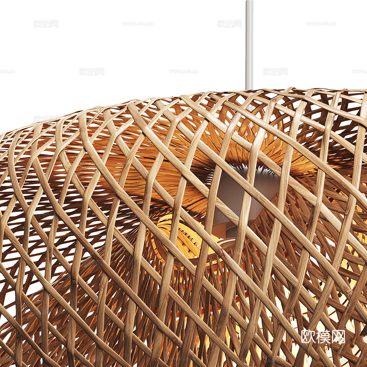 新中式侘寂藤编装饰吊灯3d模型