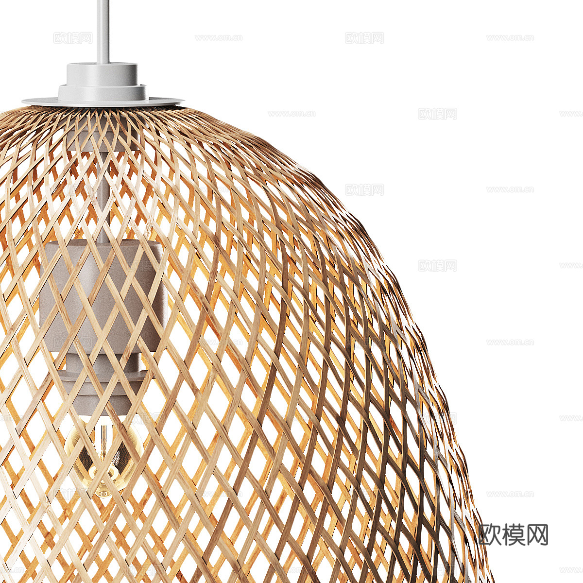 新中式侘寂藤编装饰吊灯3d模型