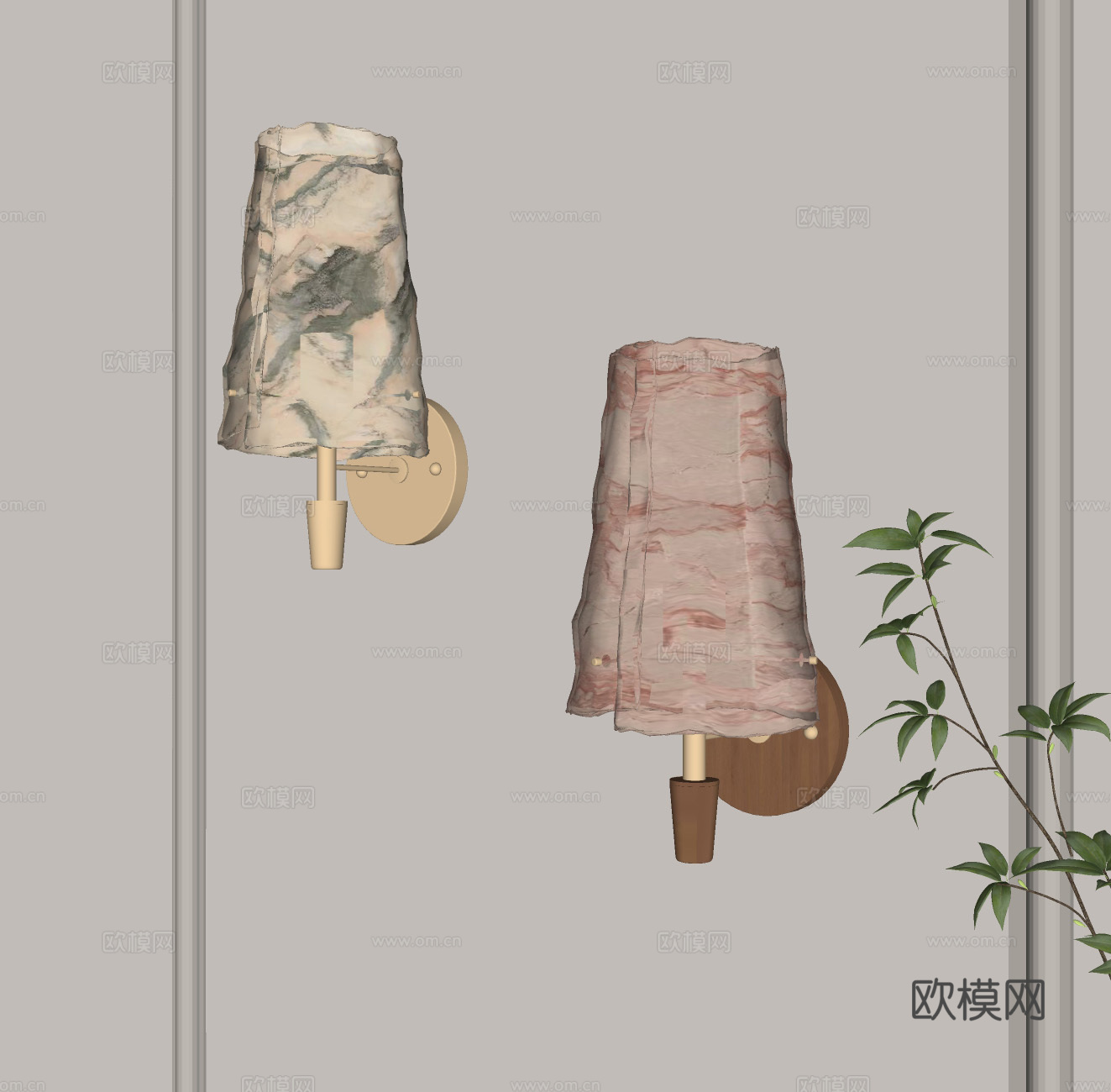 现代中古壁灯 金属壁灯 楼梯灯 床头壁灯 石膏壁灯 现代壁灯su模型