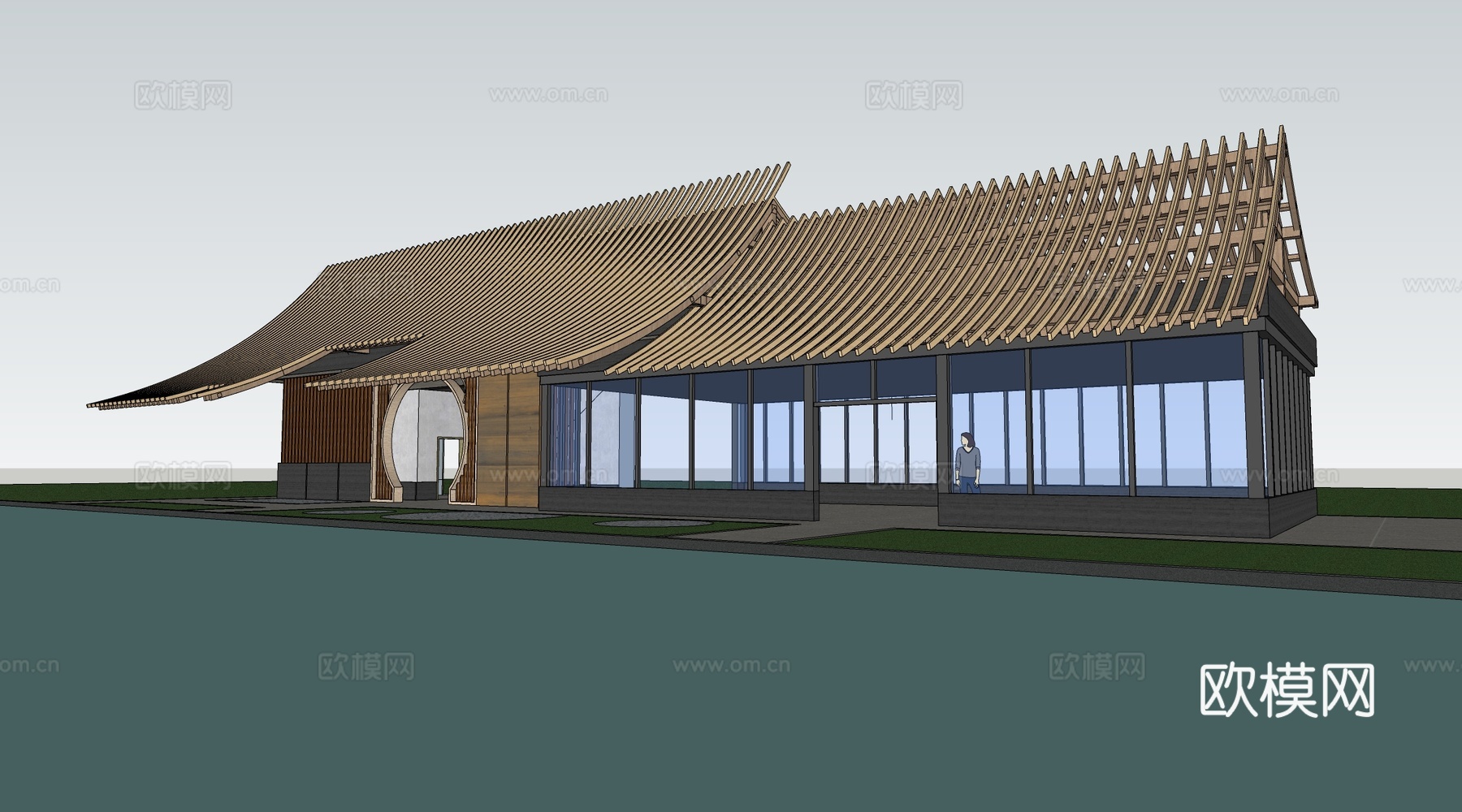 现代公厕建筑 厕所建筑 旅游厕所 公共卫生间su模型