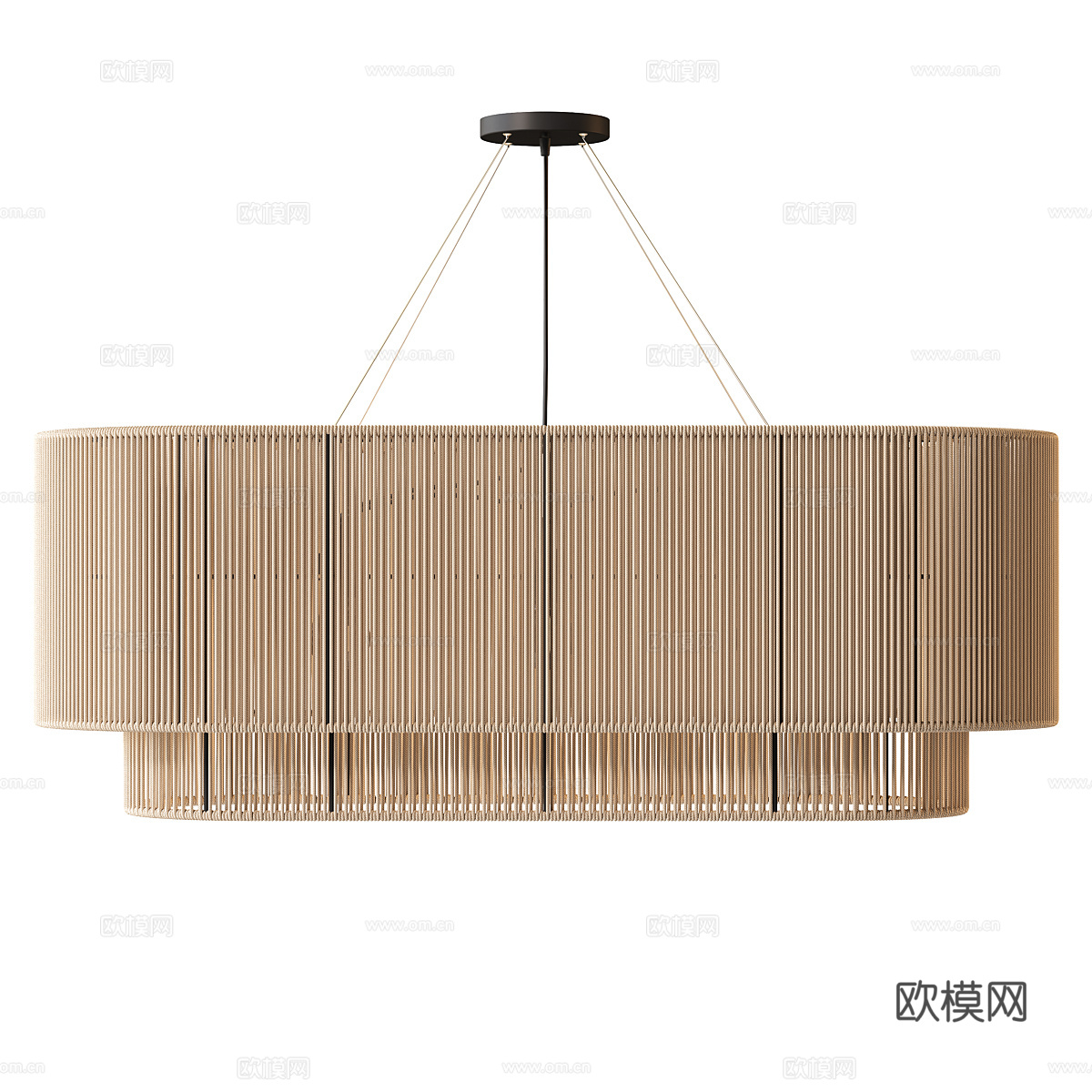 新中式侘寂藤编装饰吊灯3d模型