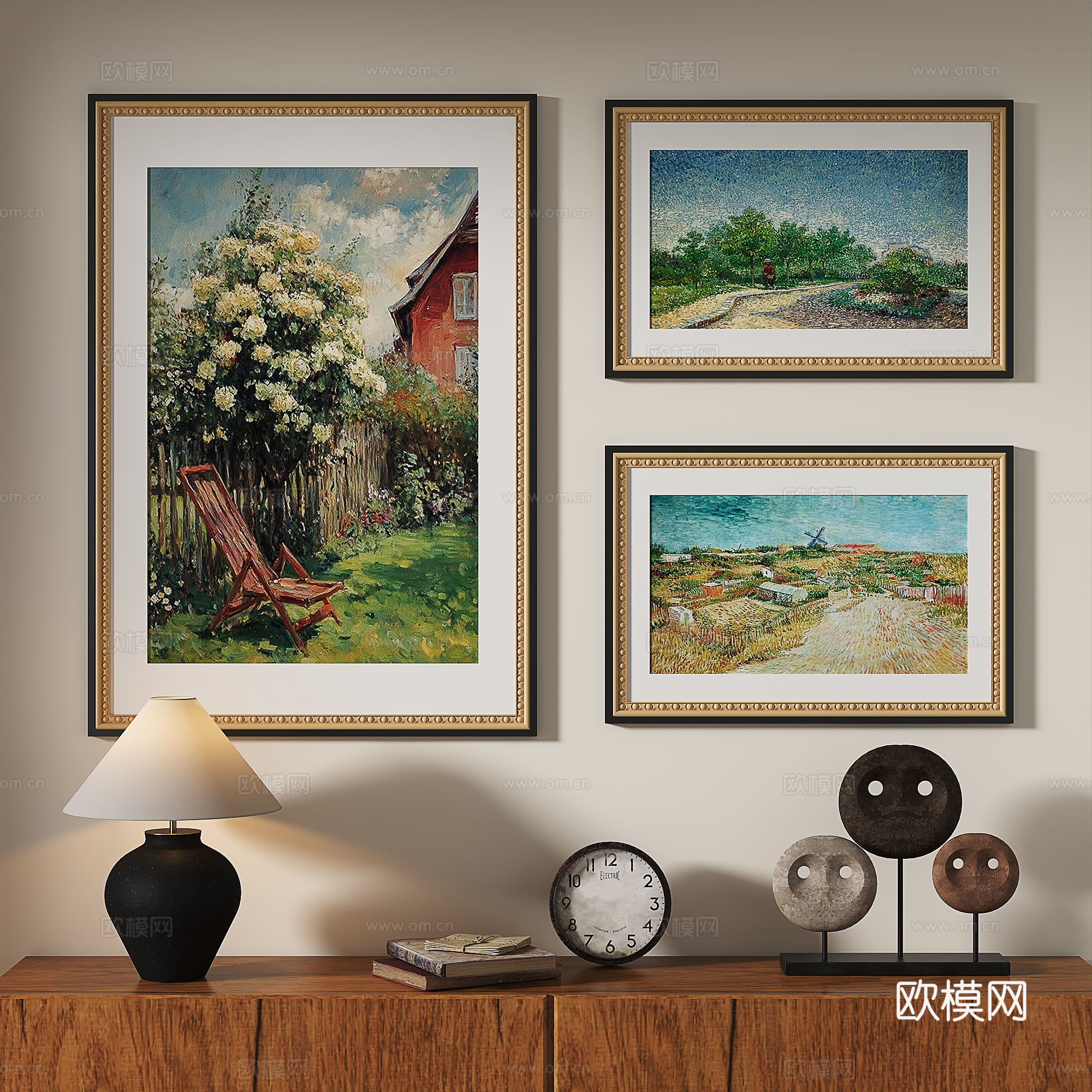 法式，复古，轻奢，油画，现代，手绘，装饰画免费3d模型
