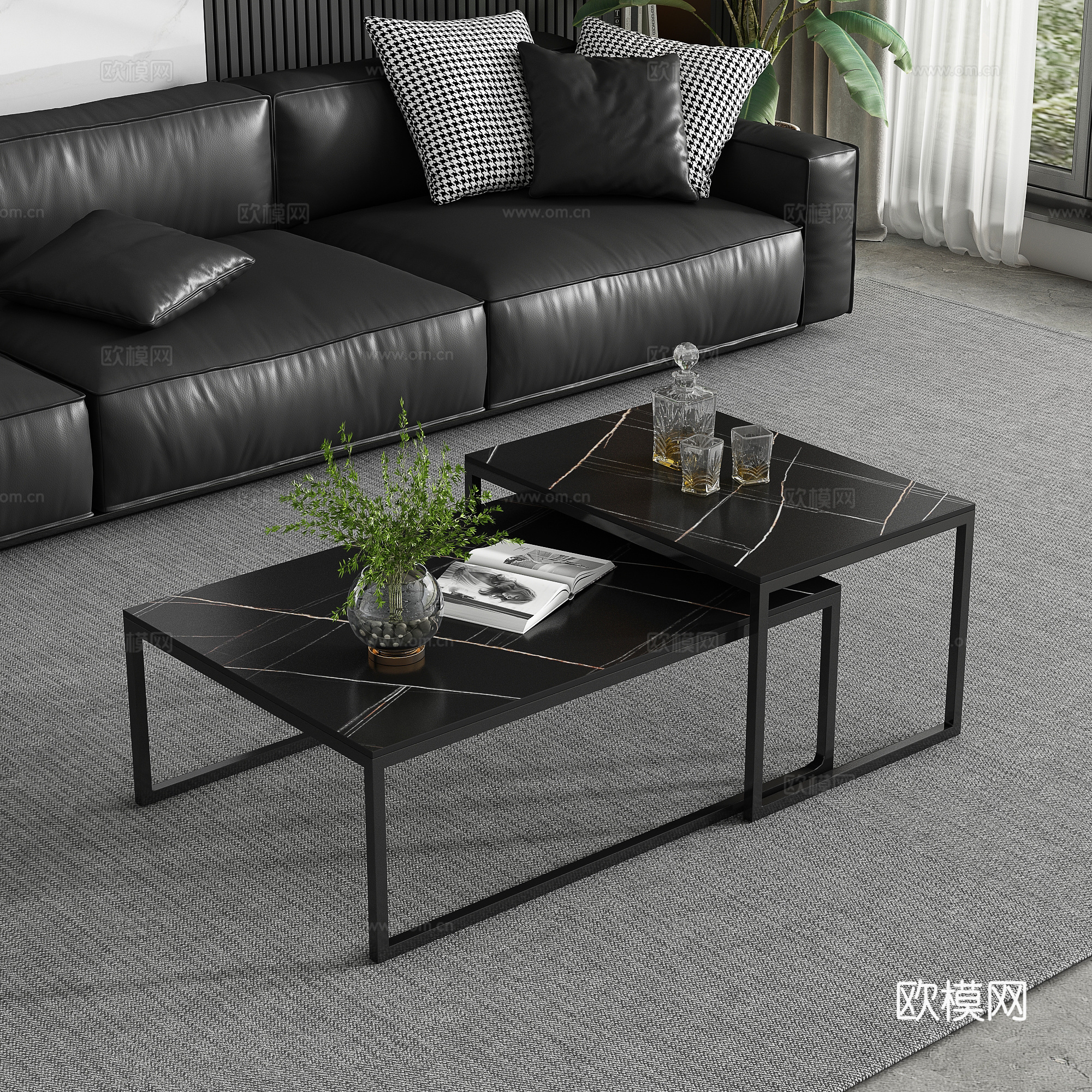 现代茶几su模型