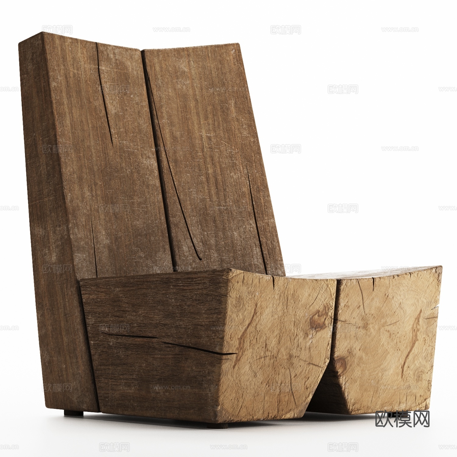 新中式侘寂木凳 休闲椅3d模型