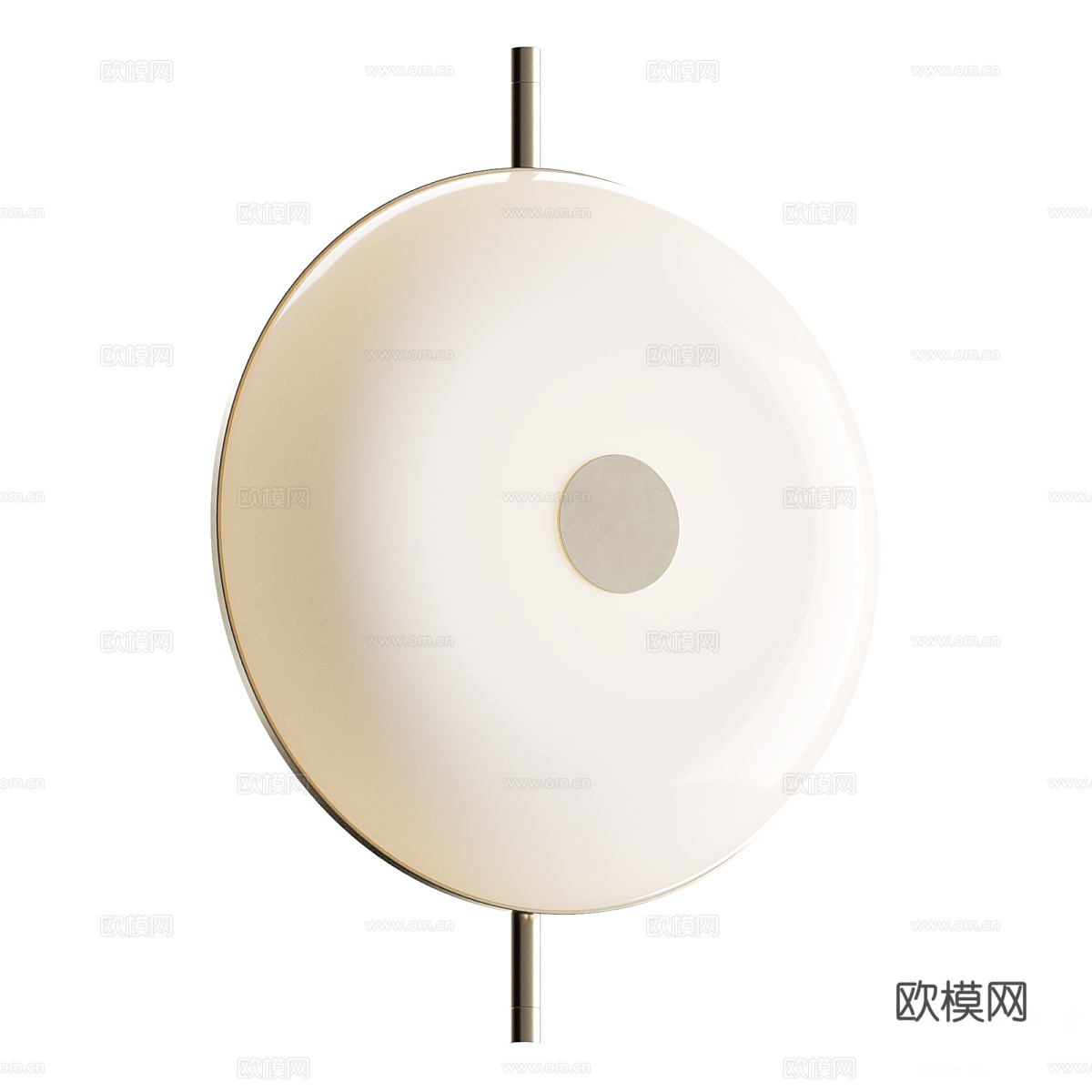 新中式轻奢圆盘玻璃装饰壁灯3d模型