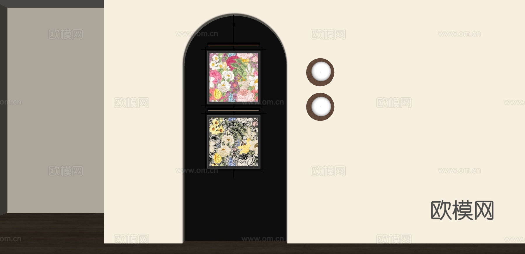 现代装饰画 复古装饰画su模型