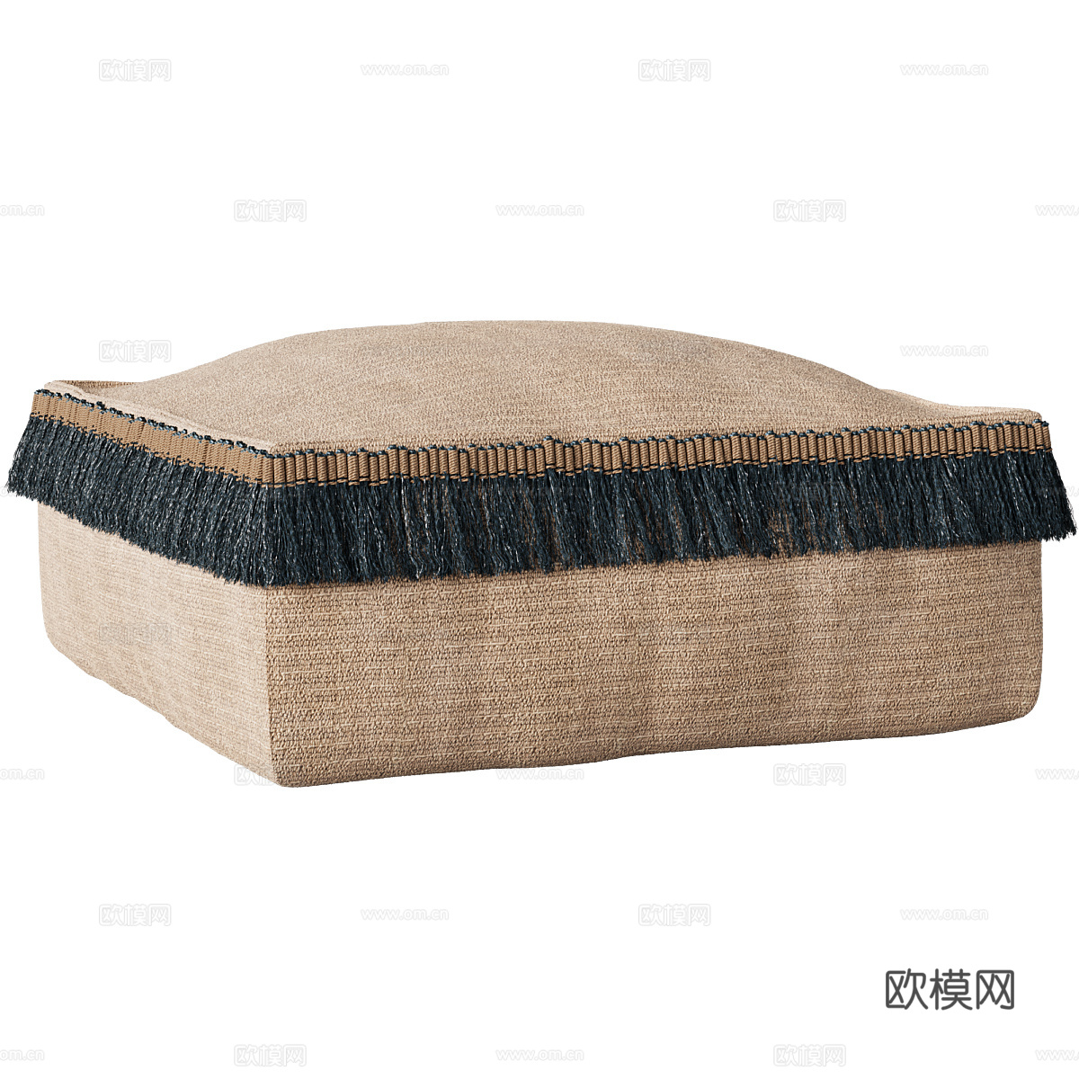 新中式侘寂布艺沙发凳 脚踏3d模型