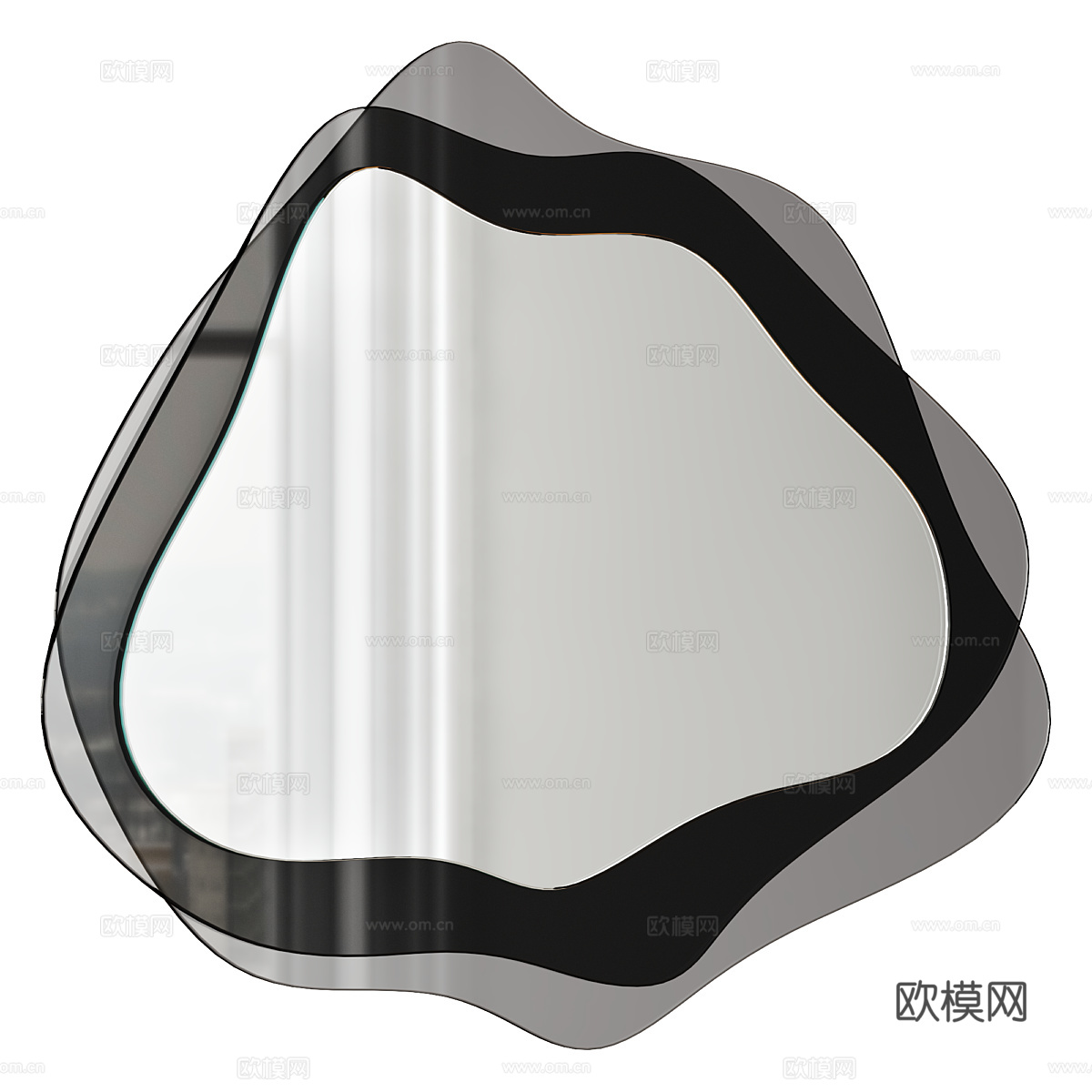 现代意式异形装饰镜子3d模型