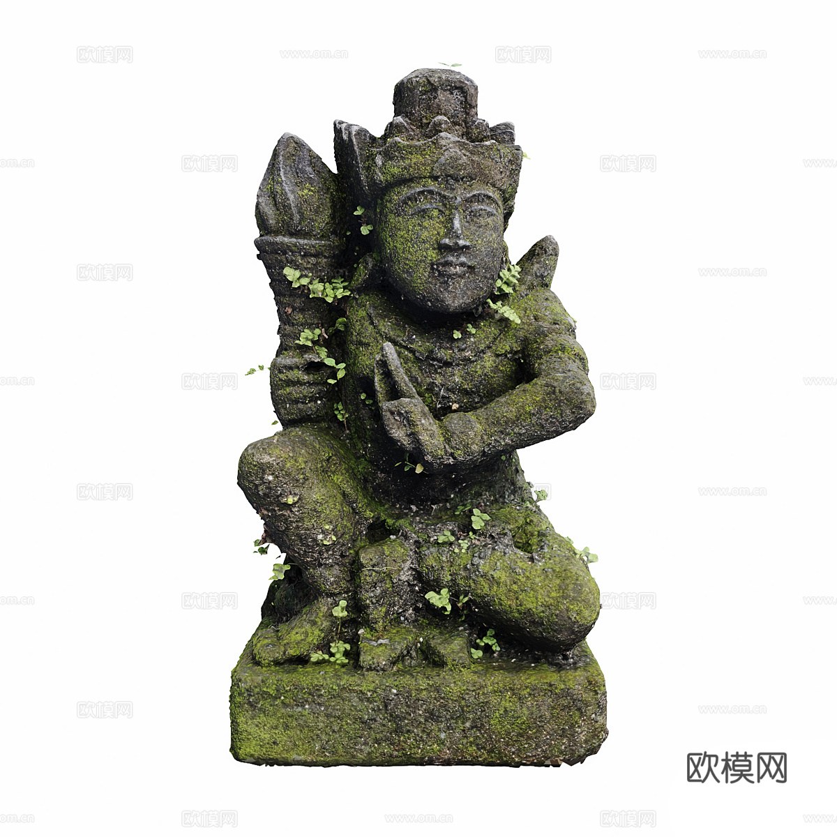 新中式侘寂庭院雕塑 马哈德瓦3d模型